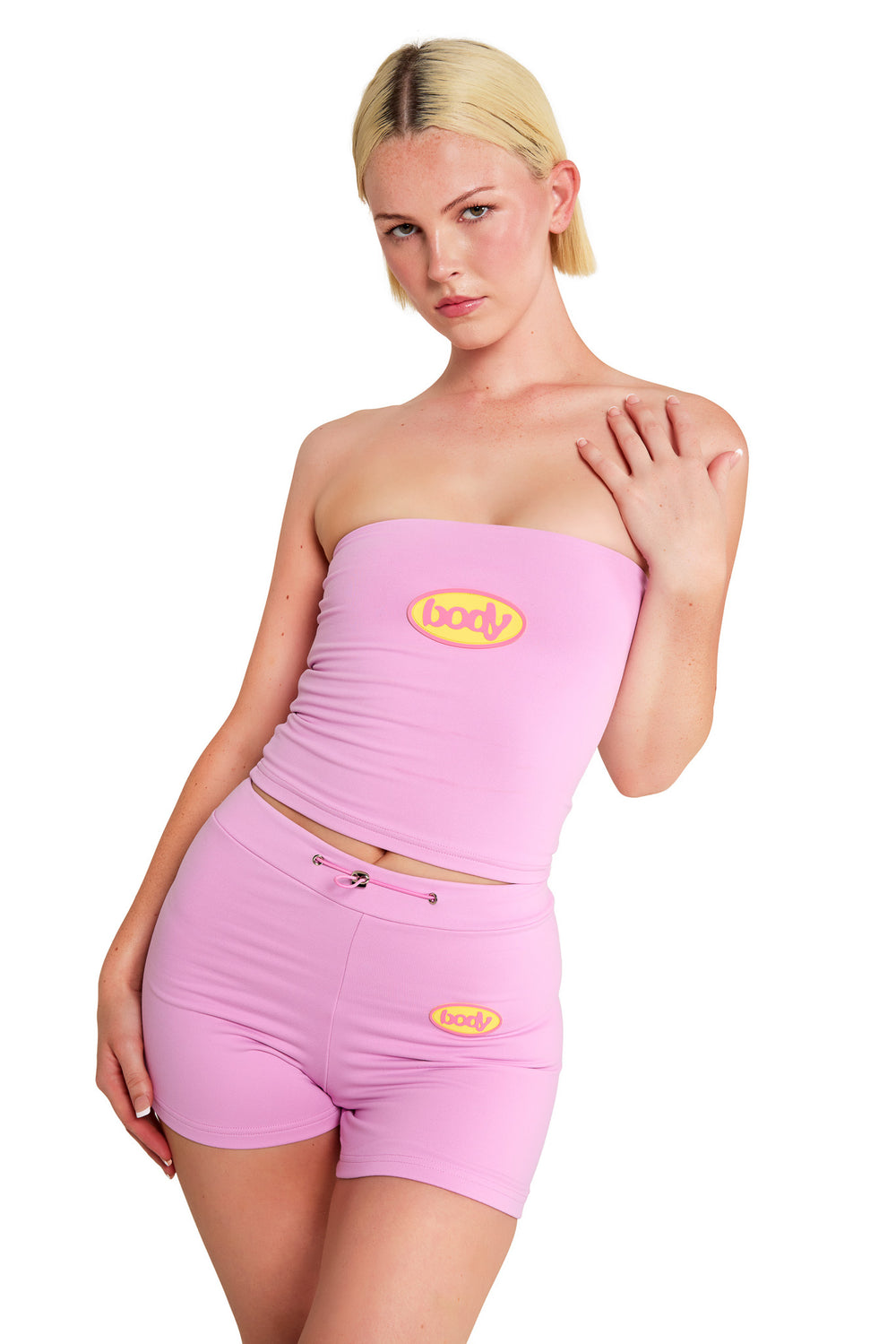 "IT GIRL" TUBE SHORTS (SHERBERT PINK/YELLOW)