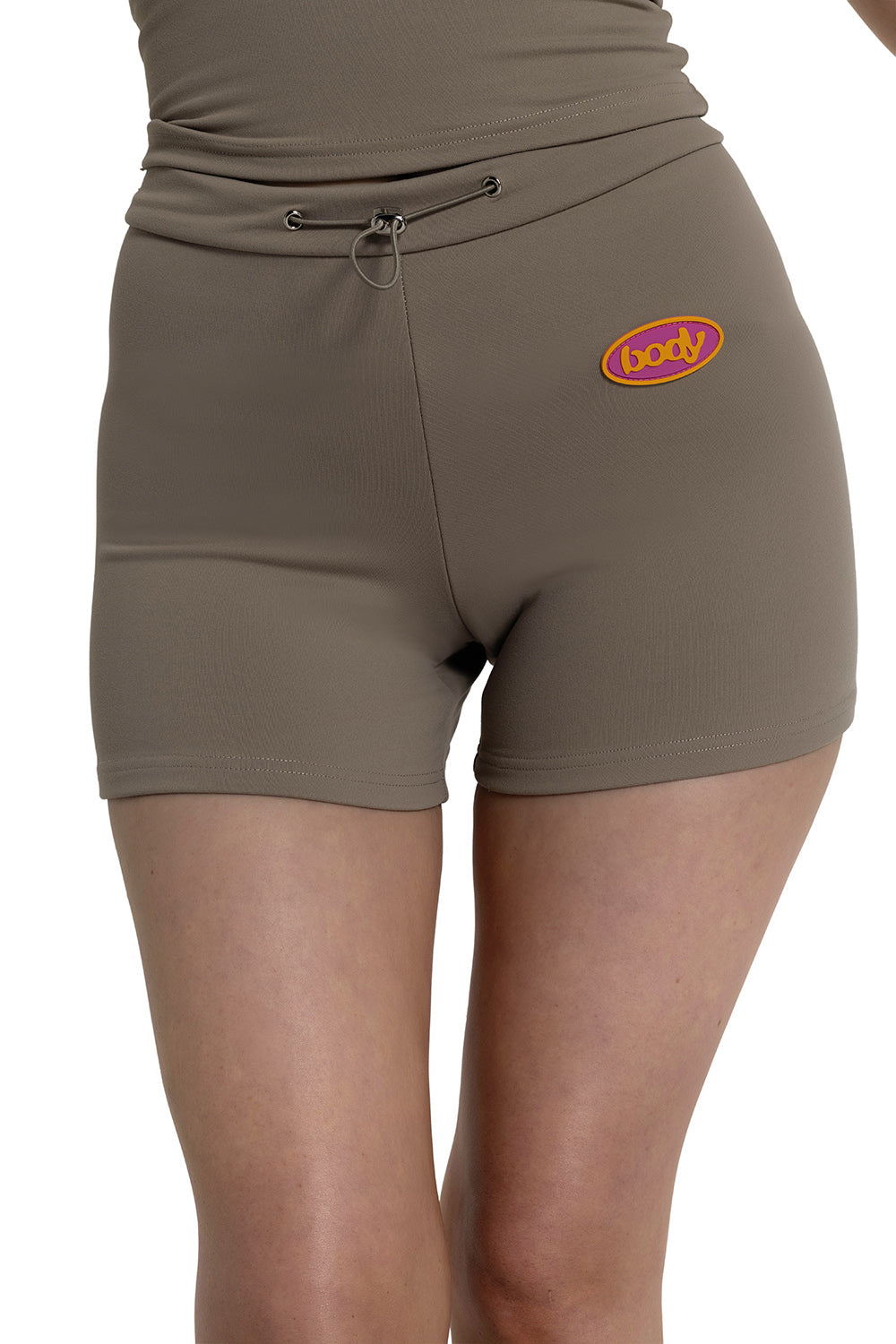 "IT GIRL" TUBE SHORTS (TAUPE)