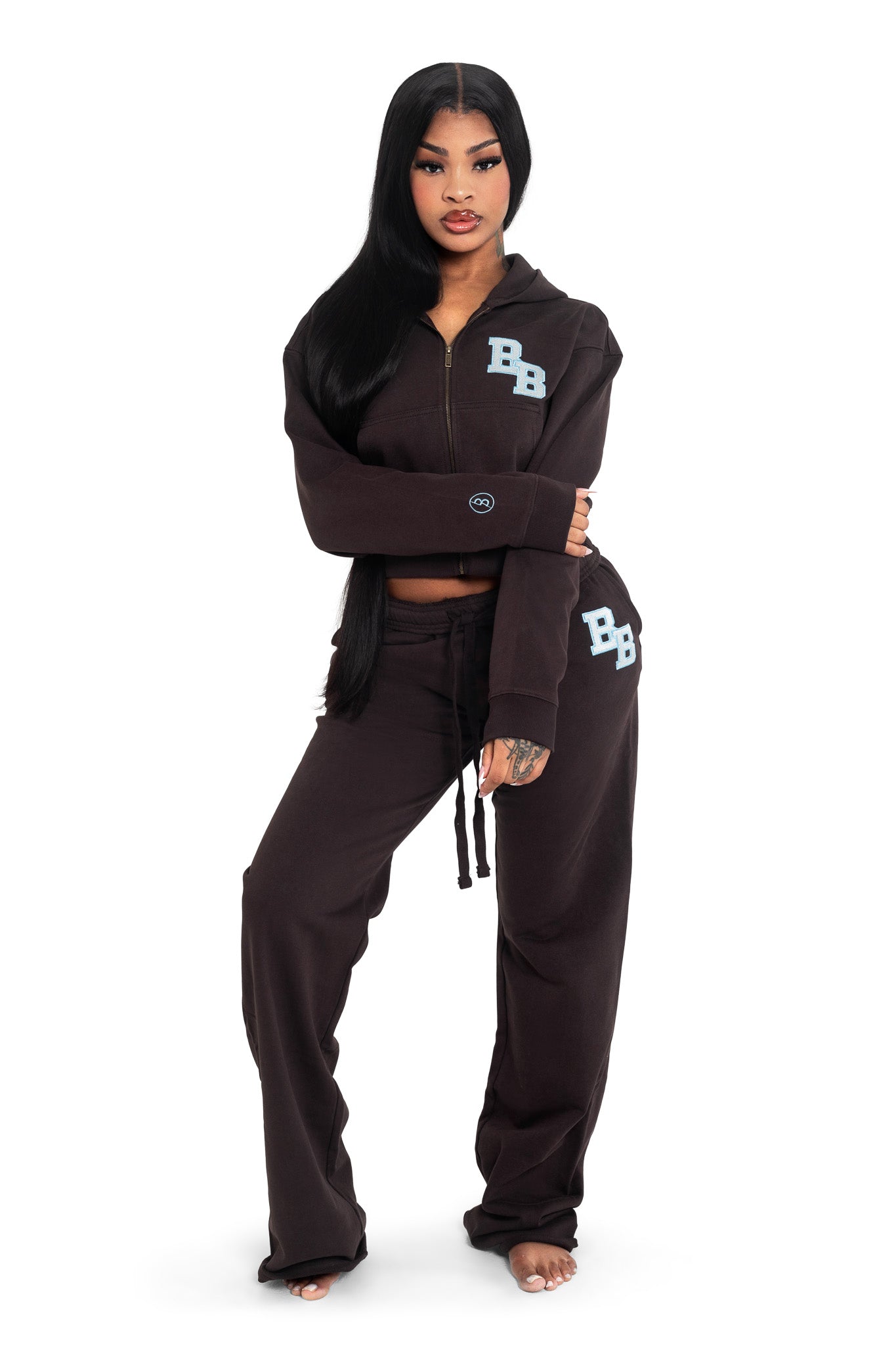 BODY UNIVERSITY SWEATPANTS 2.0 (BROWN/TIFFANY BLUE)