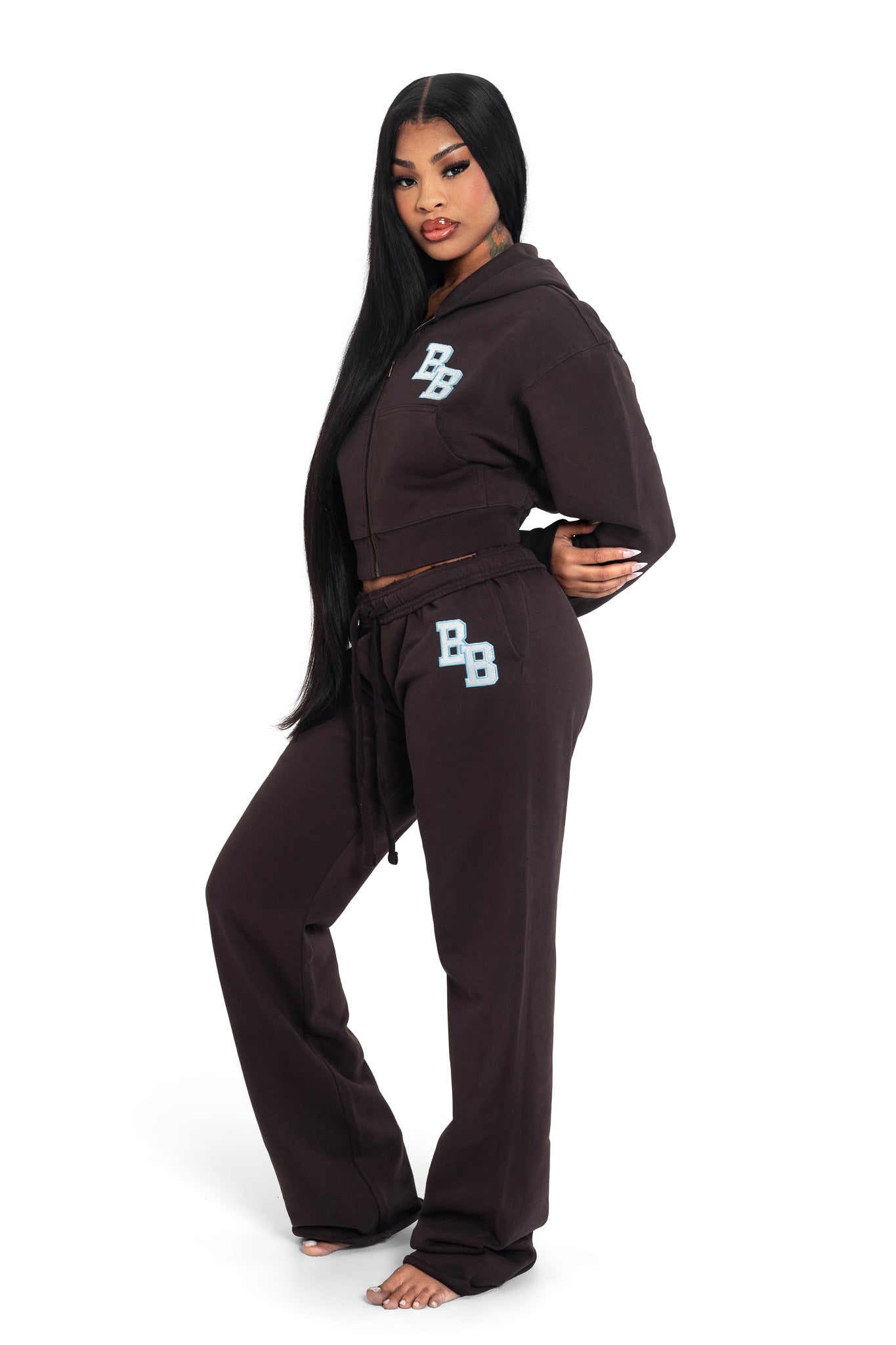 BODY UNIVERSITY SWEATPANTS 2.0 (BROWN/TIFFANY BLUE)