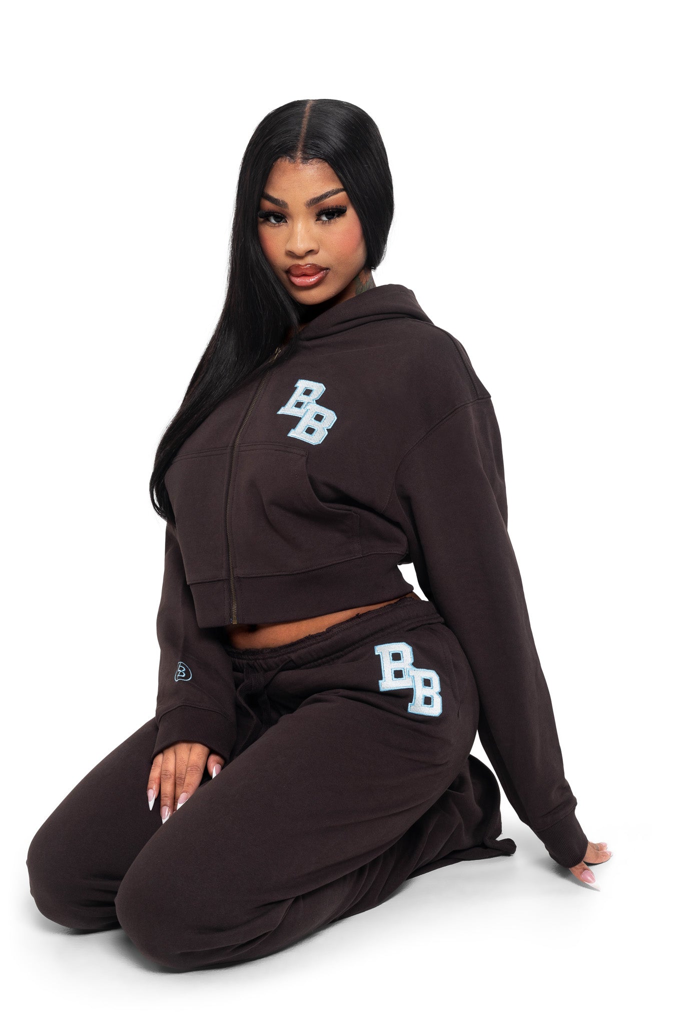 BODY UNIVERSITY HOODIE 2.0 (BROWN/TIFFANY BLUE)