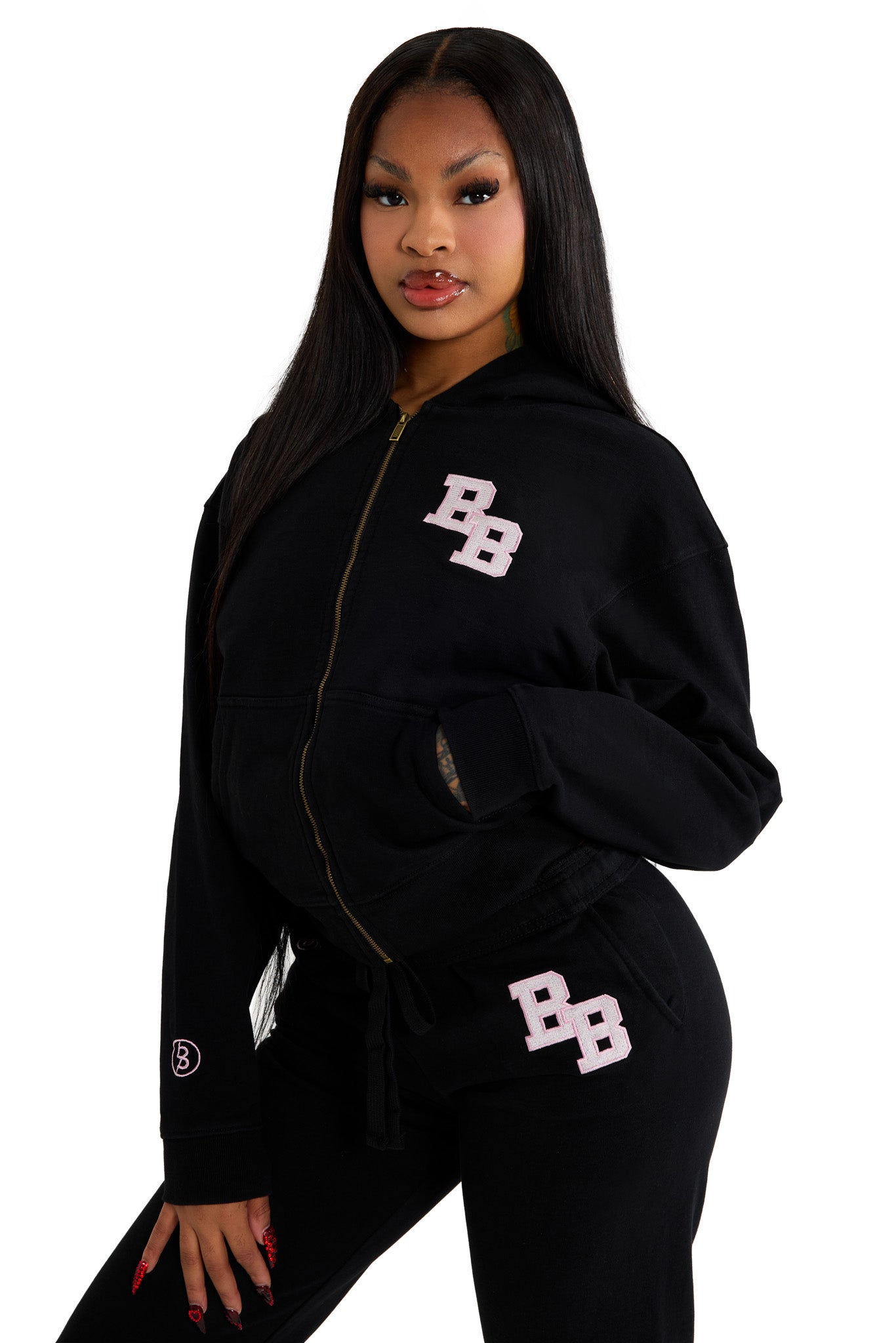 BODY UNIVERSITY SWEATPANTS 2.0 (BLACK/PINK) — Body by Raven