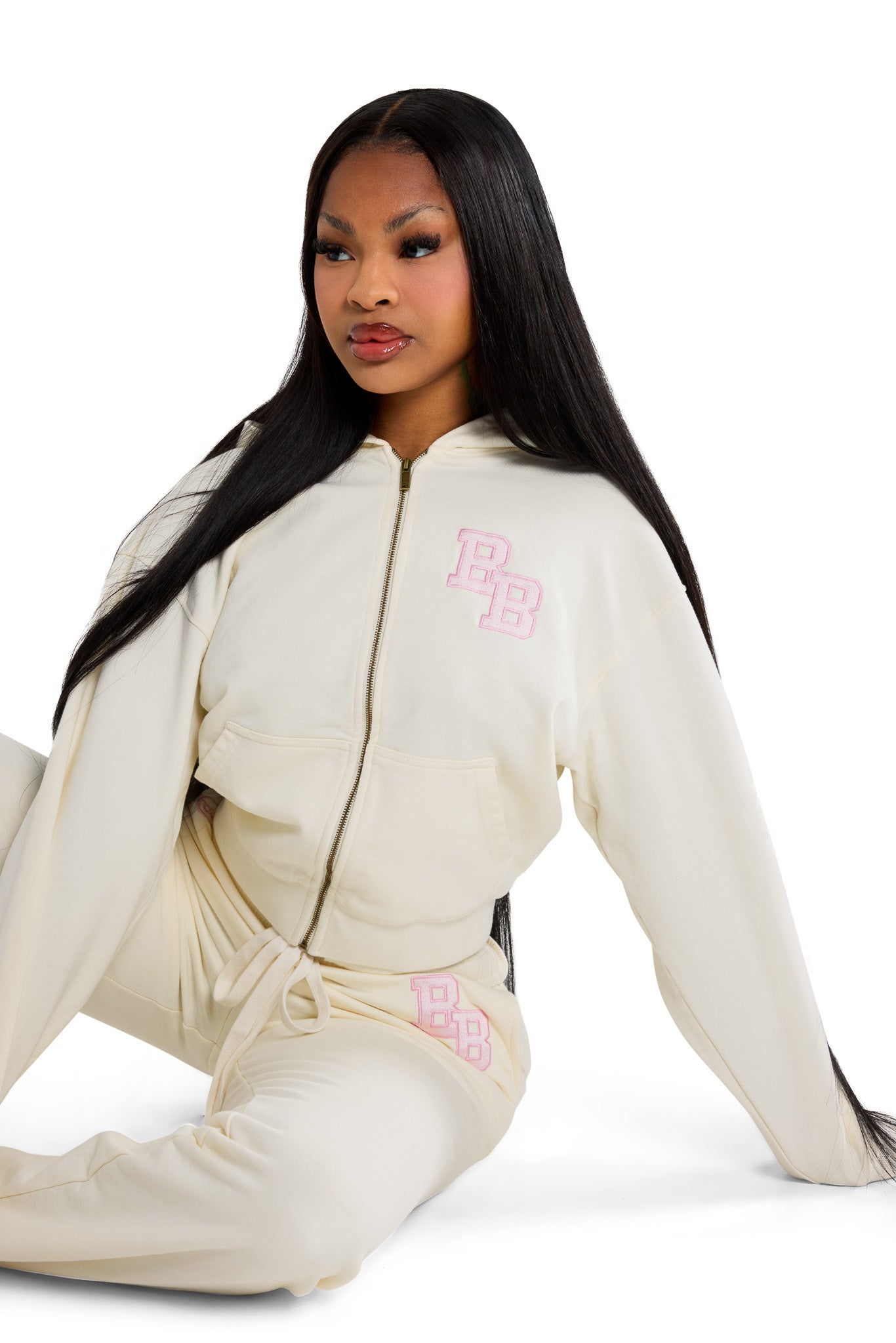 BODY UNIVERSITY HOODIE 2.0 (CREAM/PINK)