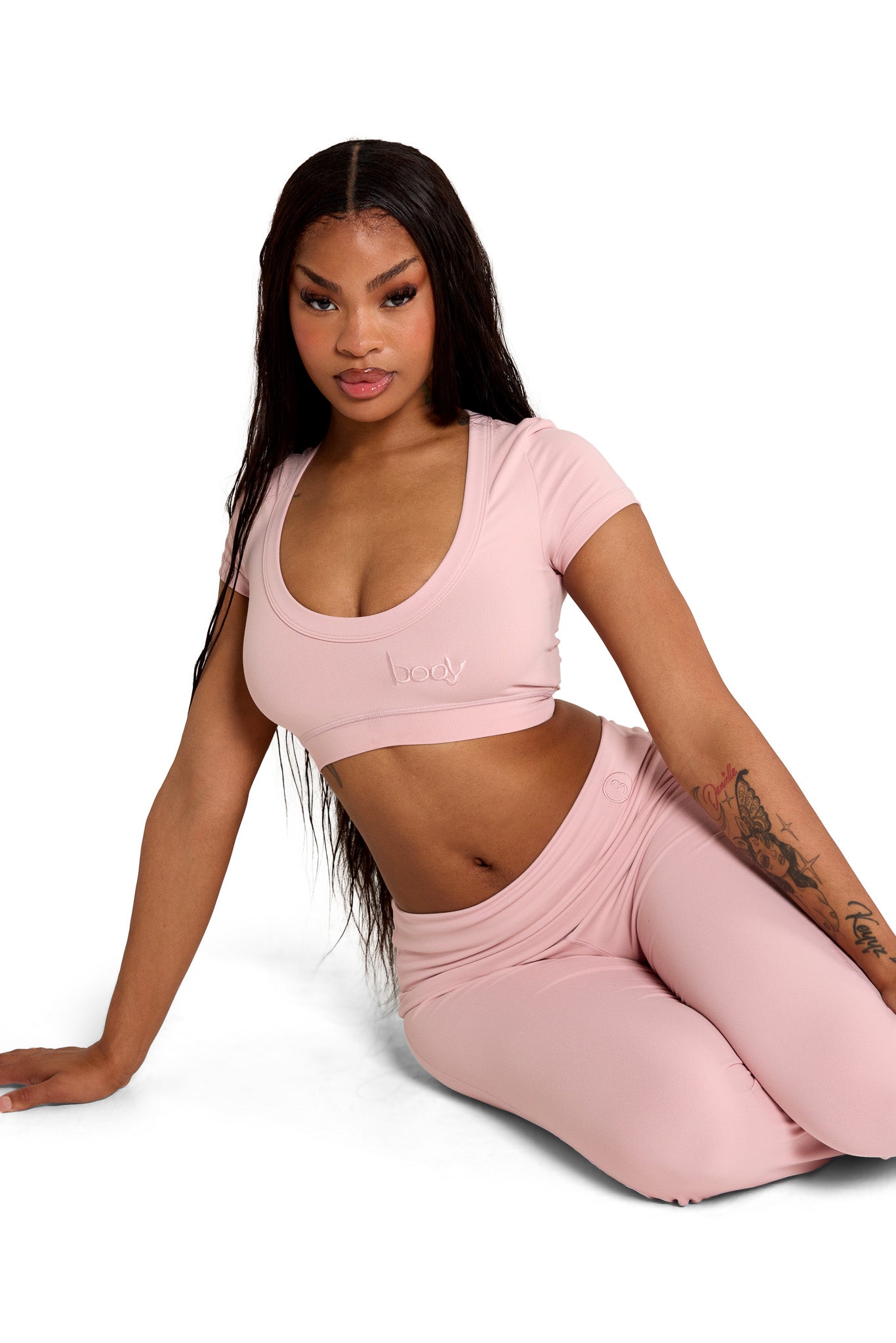 YOGA CROP TOP (BLUSH PINK) — Body by Raven Tracy