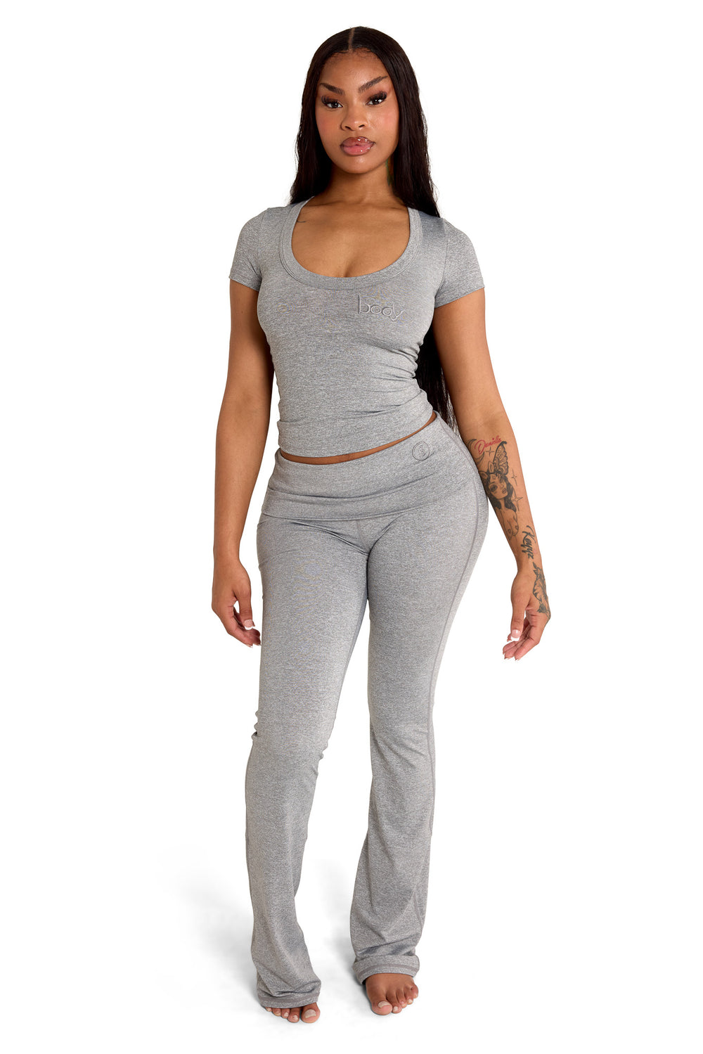 YOGA FULL LENGTH TOP (HEATHER GREY)