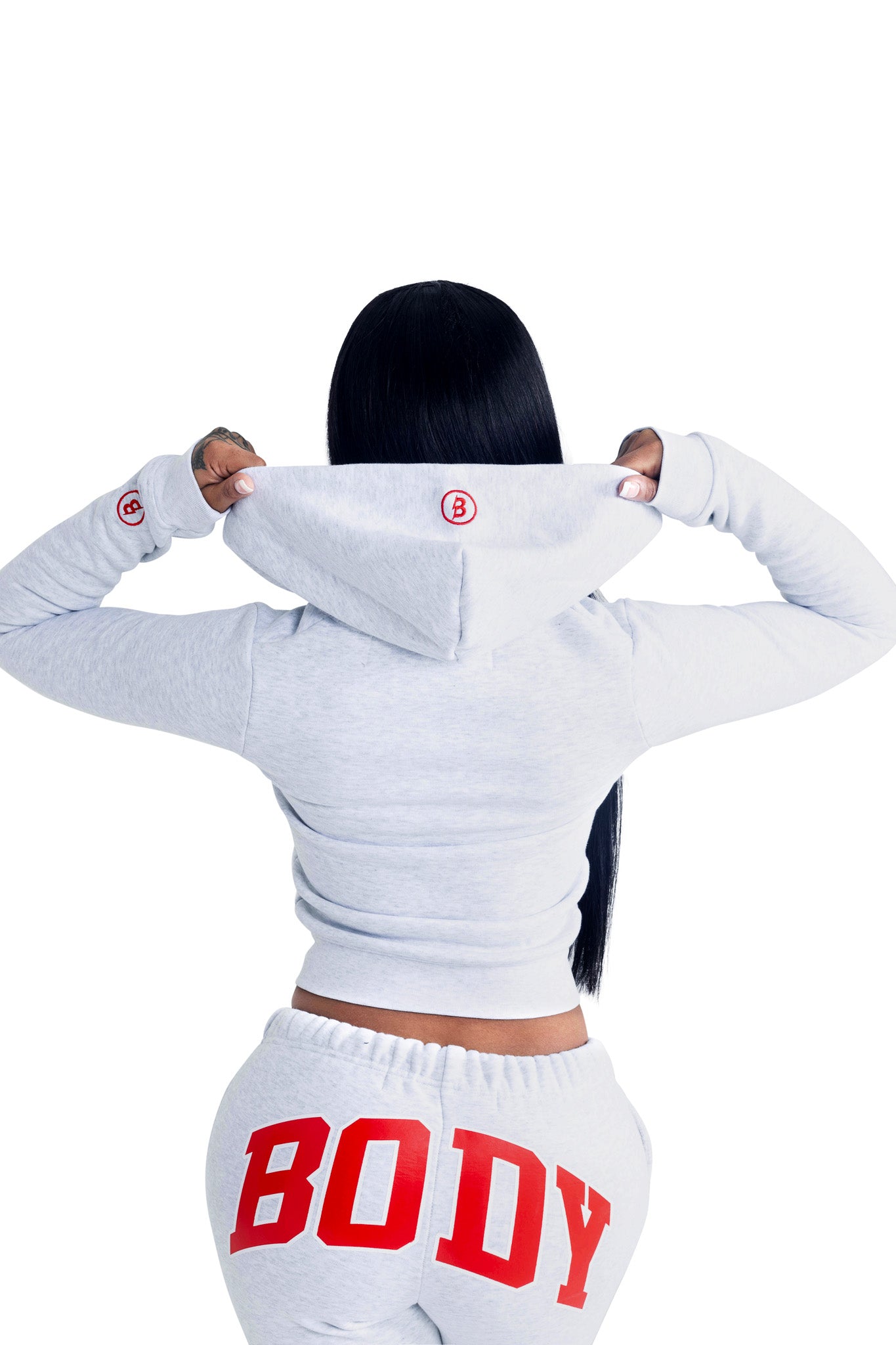 BACKSHOT HOODIE 2.0 (HEATHER GREY/RED)