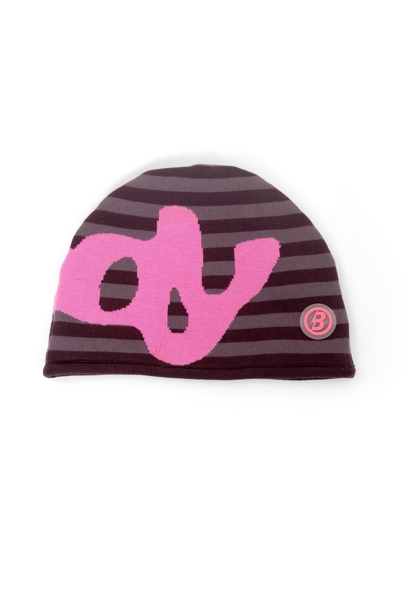 STRIPED KNIT BEANIE (MAGENTA/PINK)