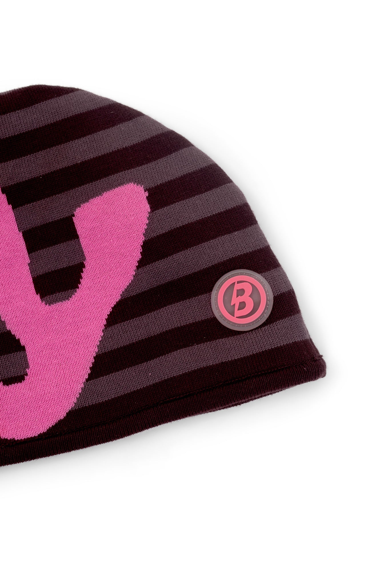 STRIPED KNIT BEANIE (MAGENTA/PINK)