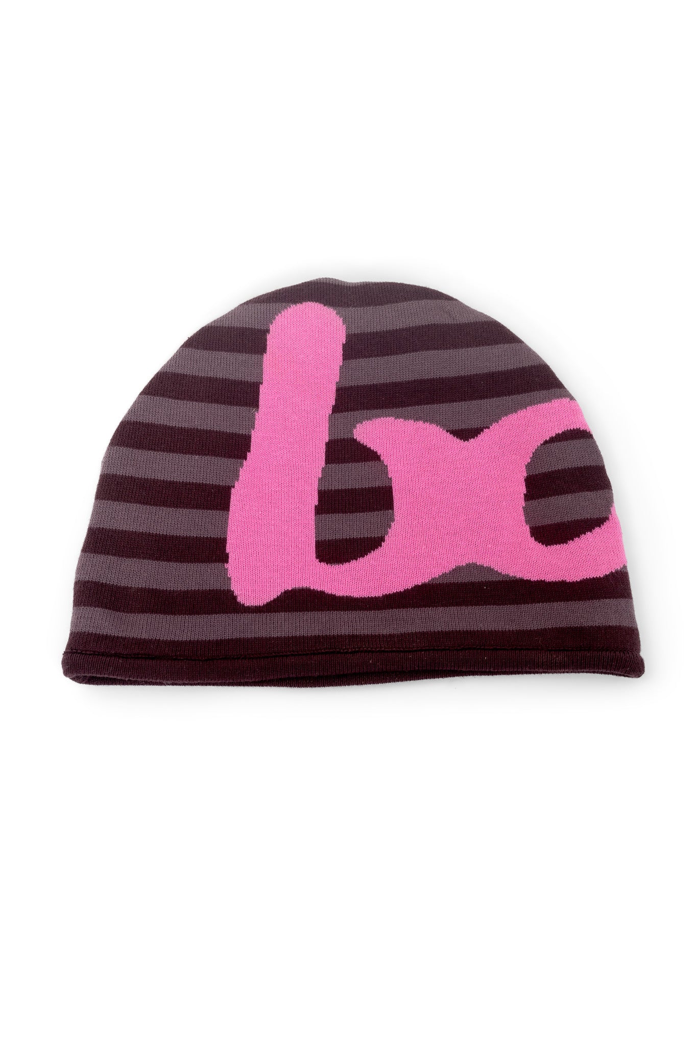 STRIPED KNIT BEANIE (MAGENTA/PINK)