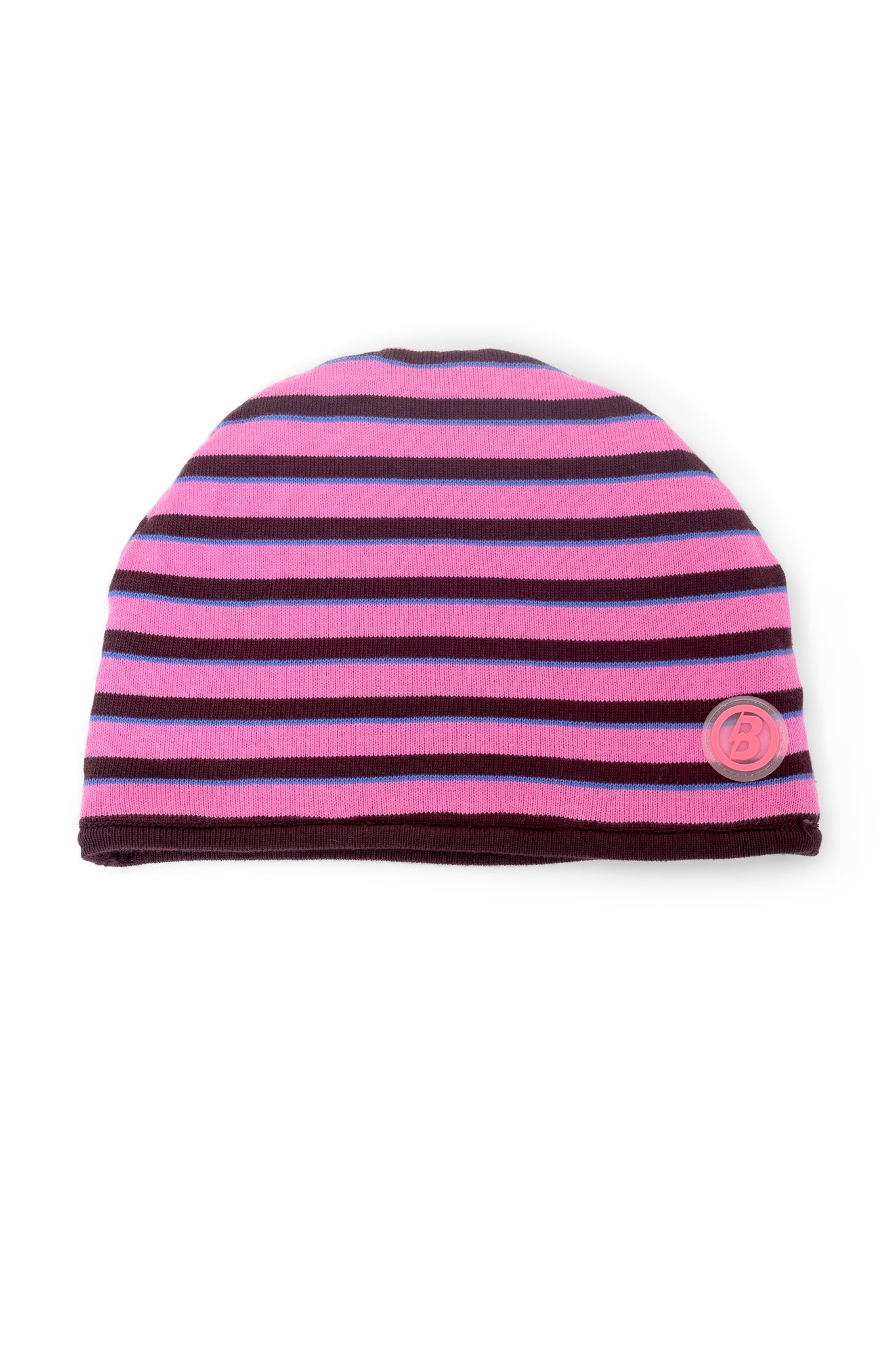 STRIPED KNIT BEANIE (MAGENTA/PINK)