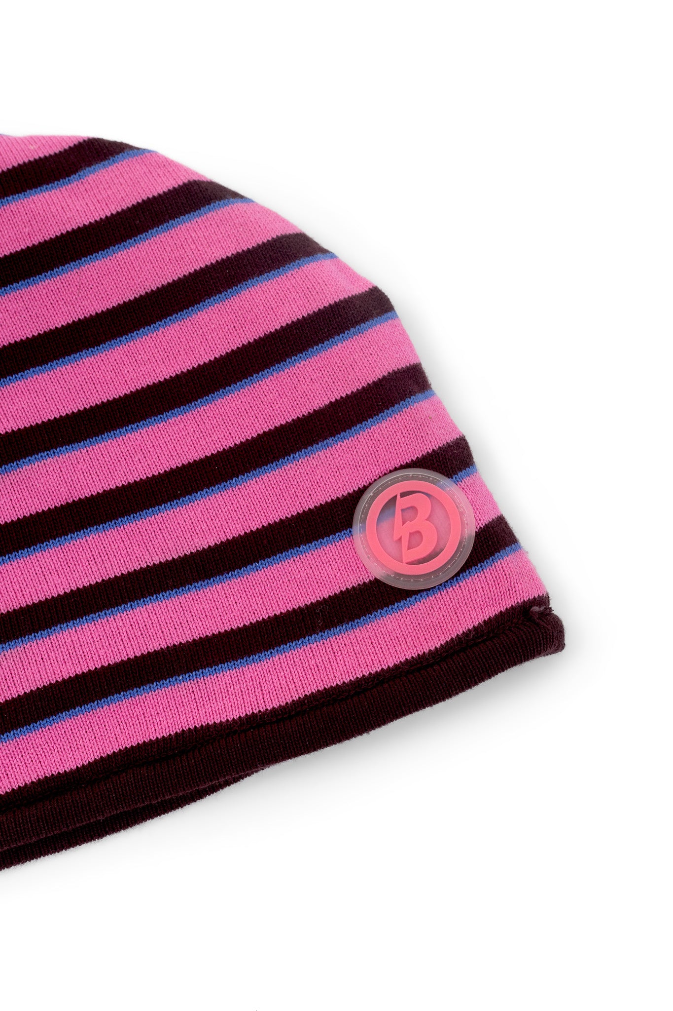 STRIPED KNIT BEANIE (MAGENTA/PINK)