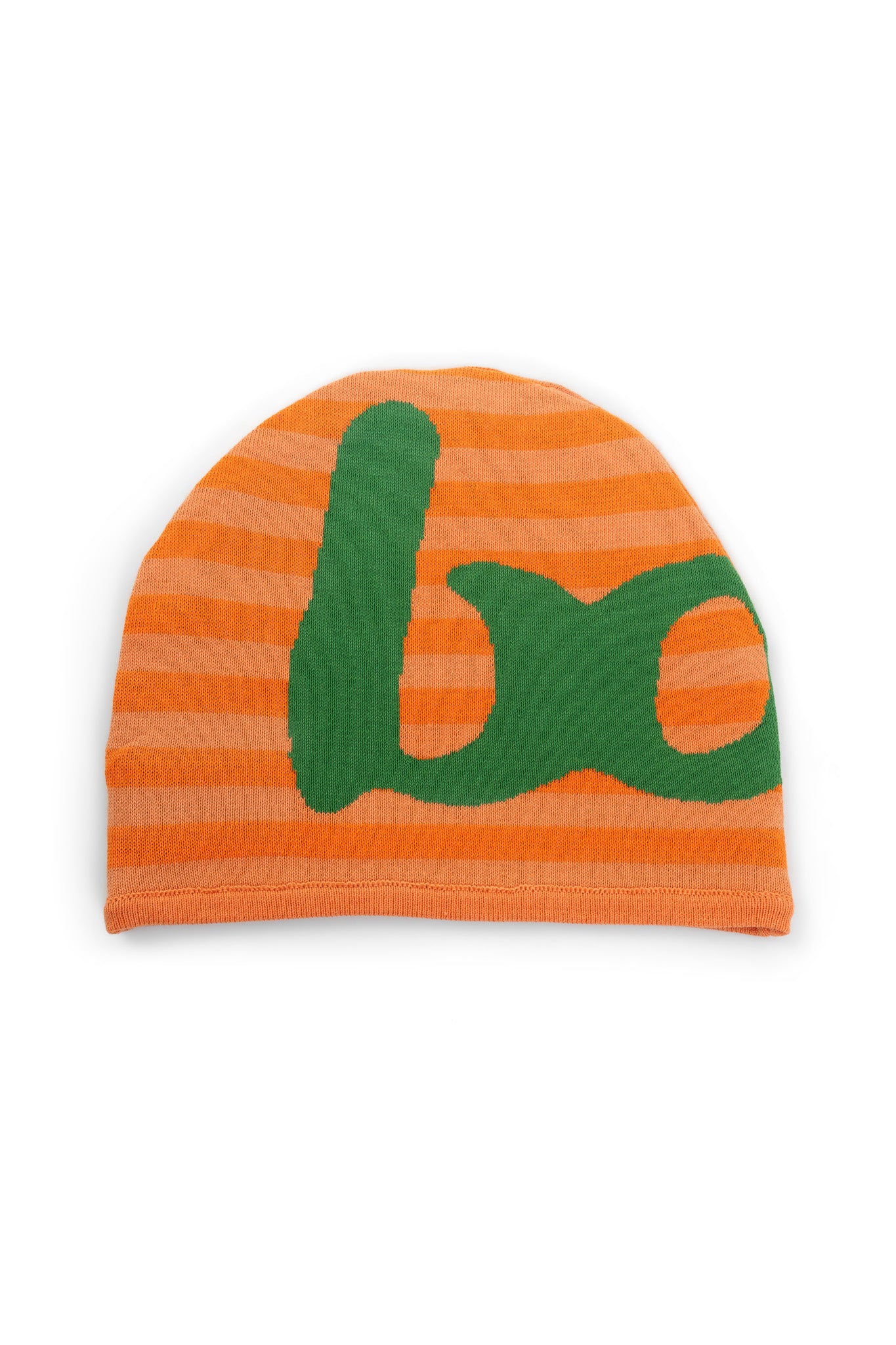 STRIPED KNIT BEANIE (ORANGE/GREEN)