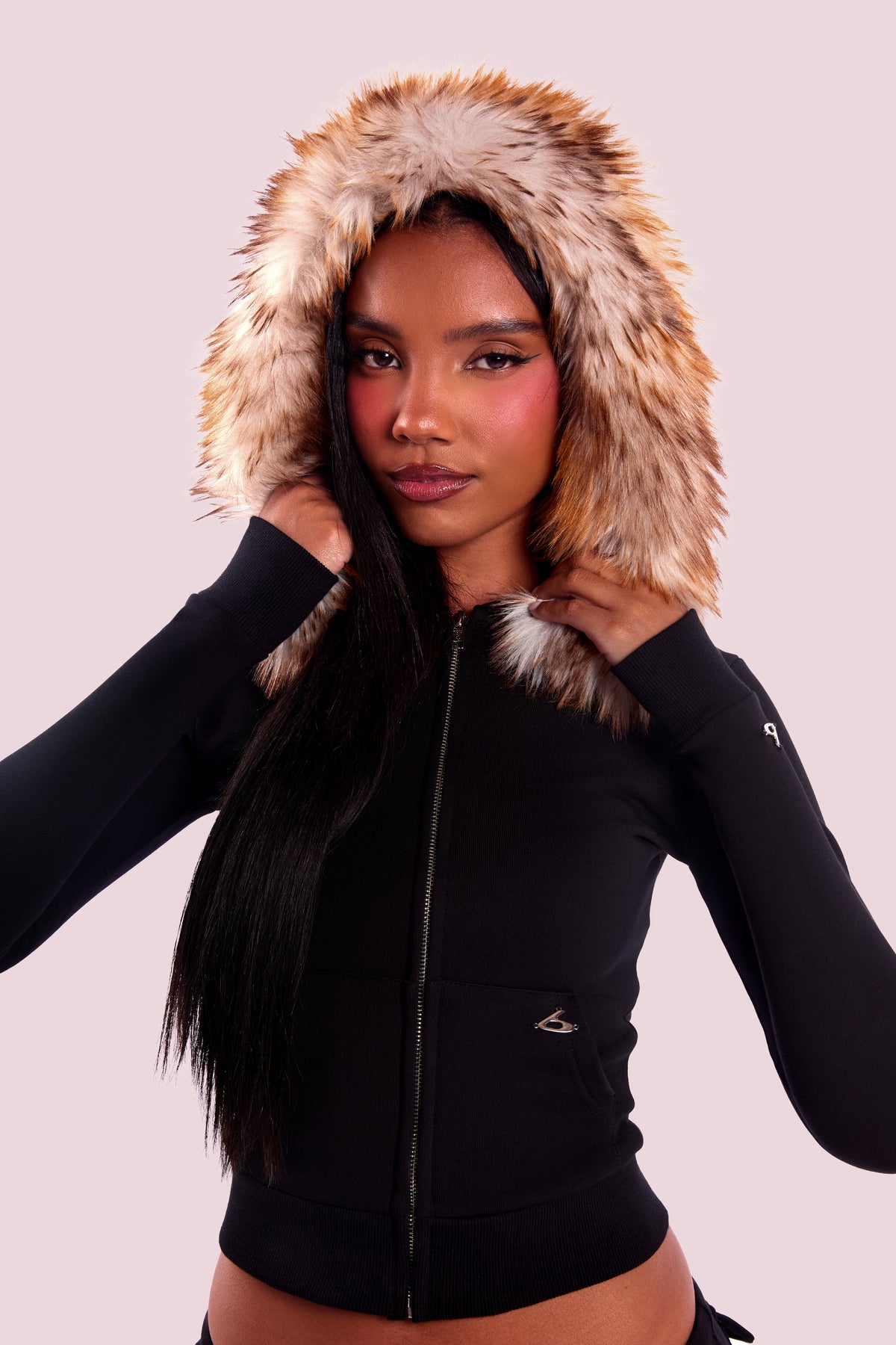 BODY FUR HOODIE (ONYX)