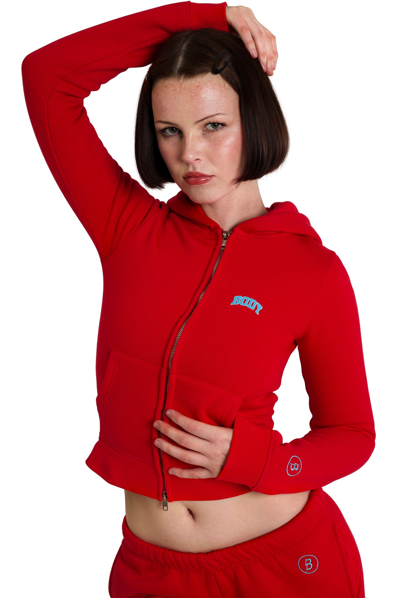 BACKSHOT HOODIE 2.0 (RED/BABY BLUE)