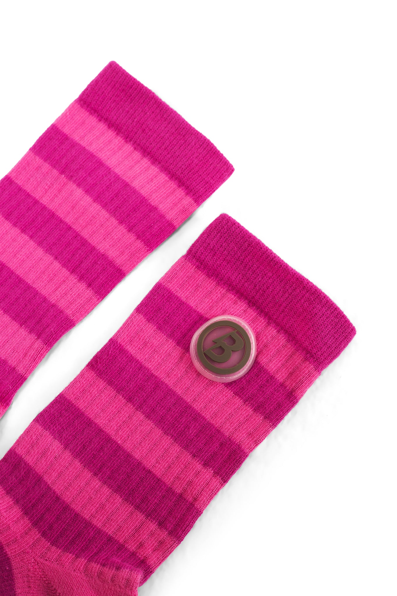 STRIPED KNIT SOCKS (PINK/BROWN)