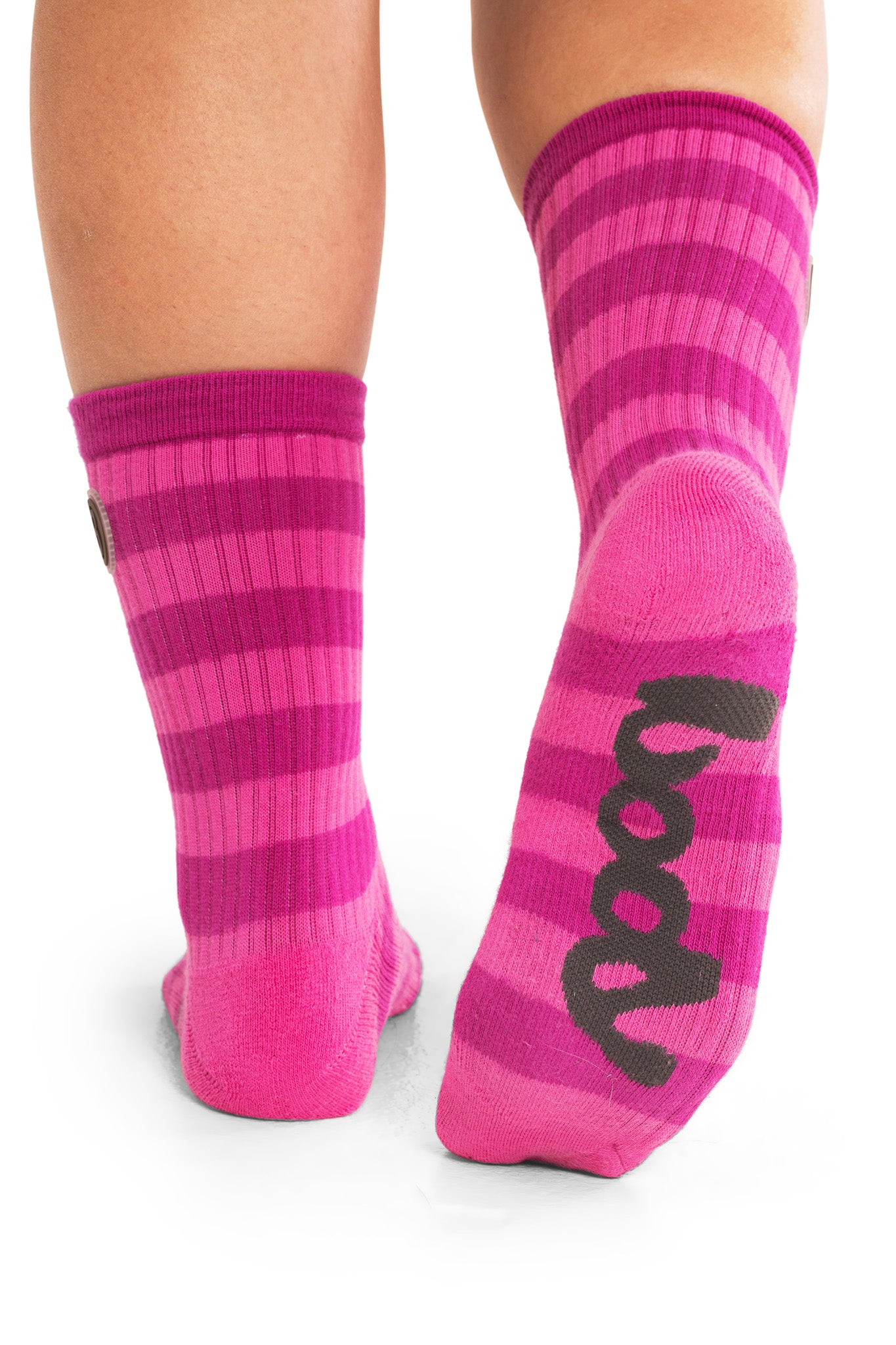 STRIPED KNIT SOCKS (PINK/BROWN)