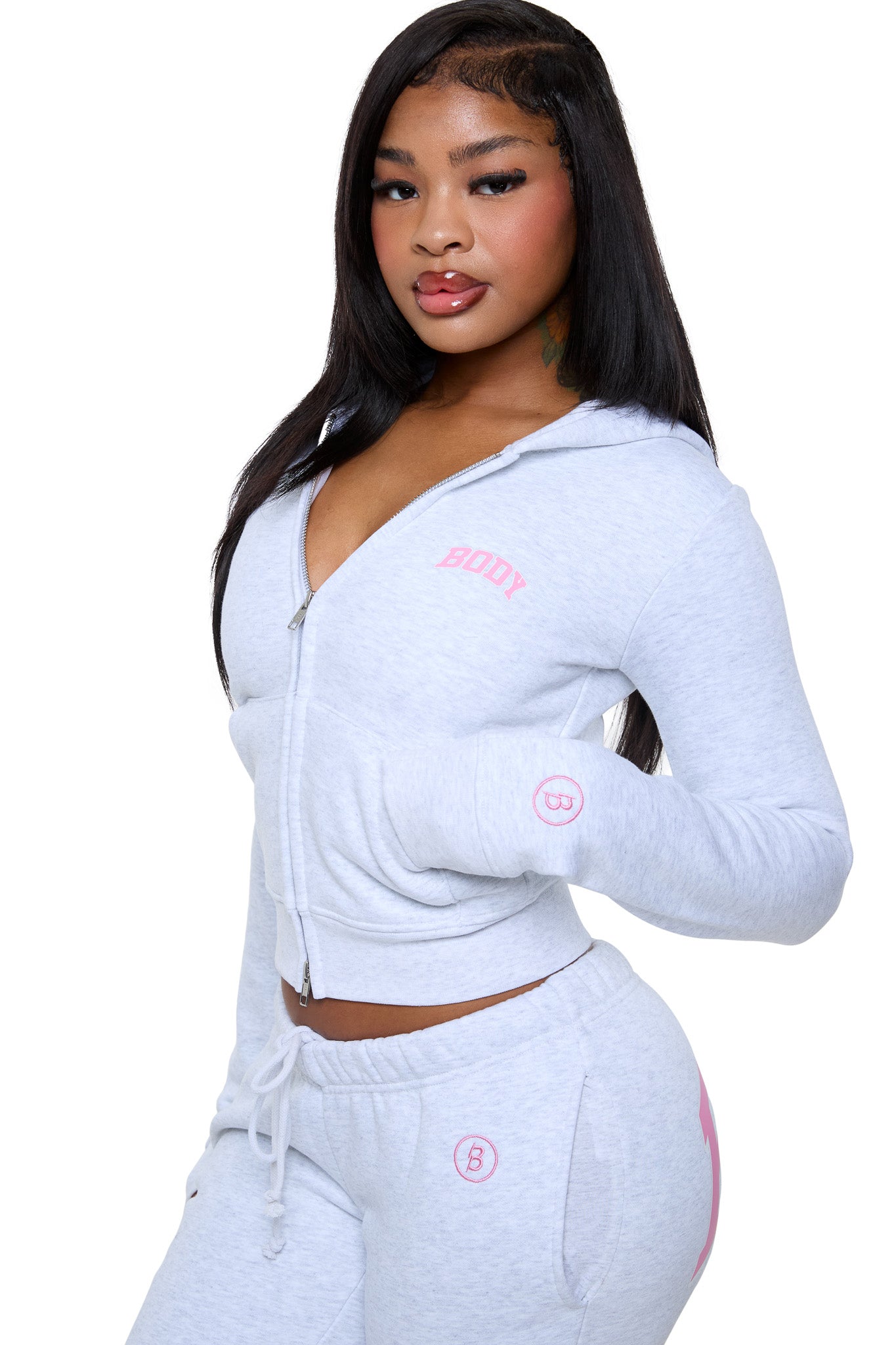 BACKSHOT HOODIE 2.0 (HEATHER GREY/PINK)