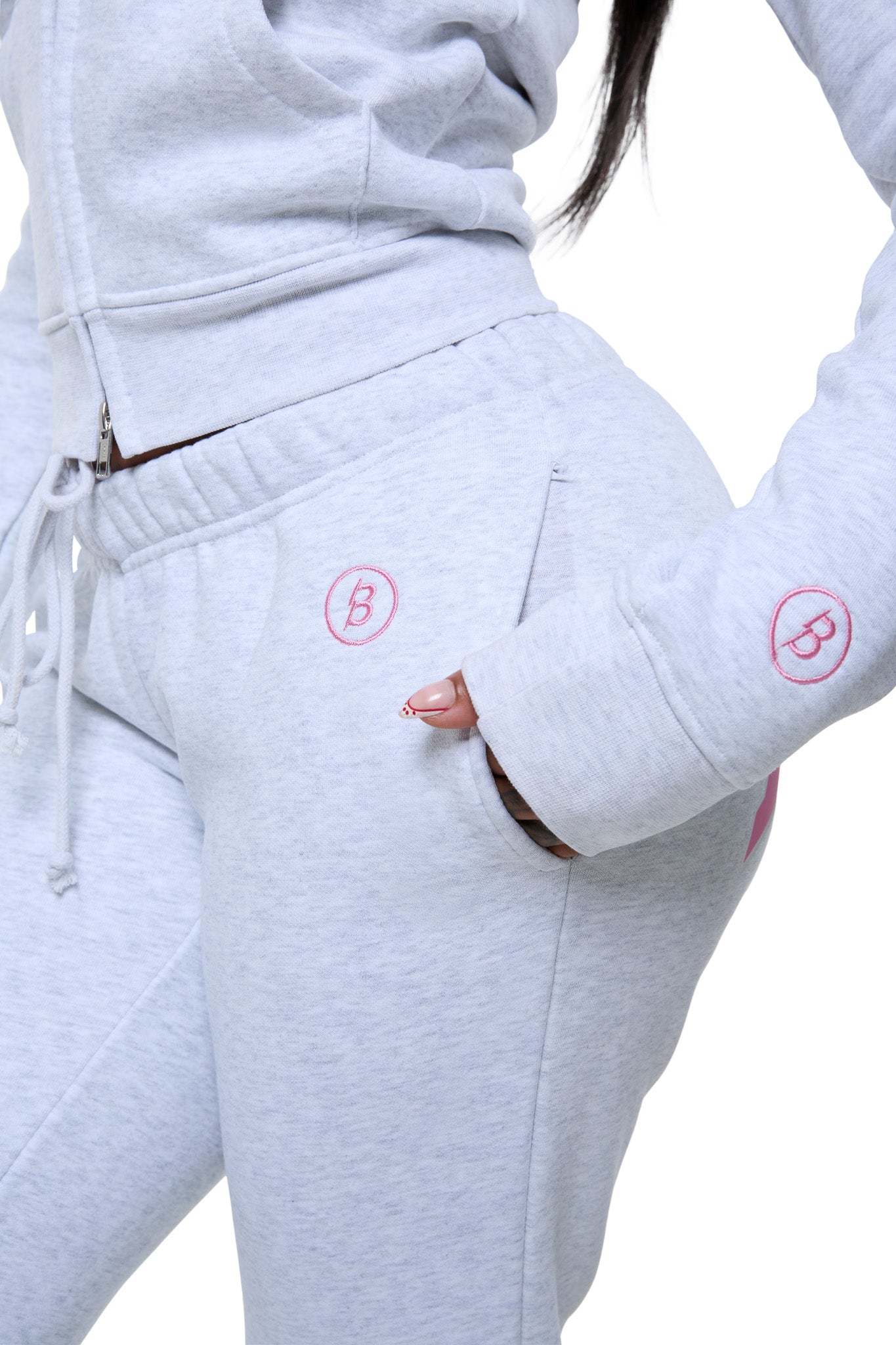 BACKSHOT SWEATPANTS 2.0 (HEATHER GREY/PINK)