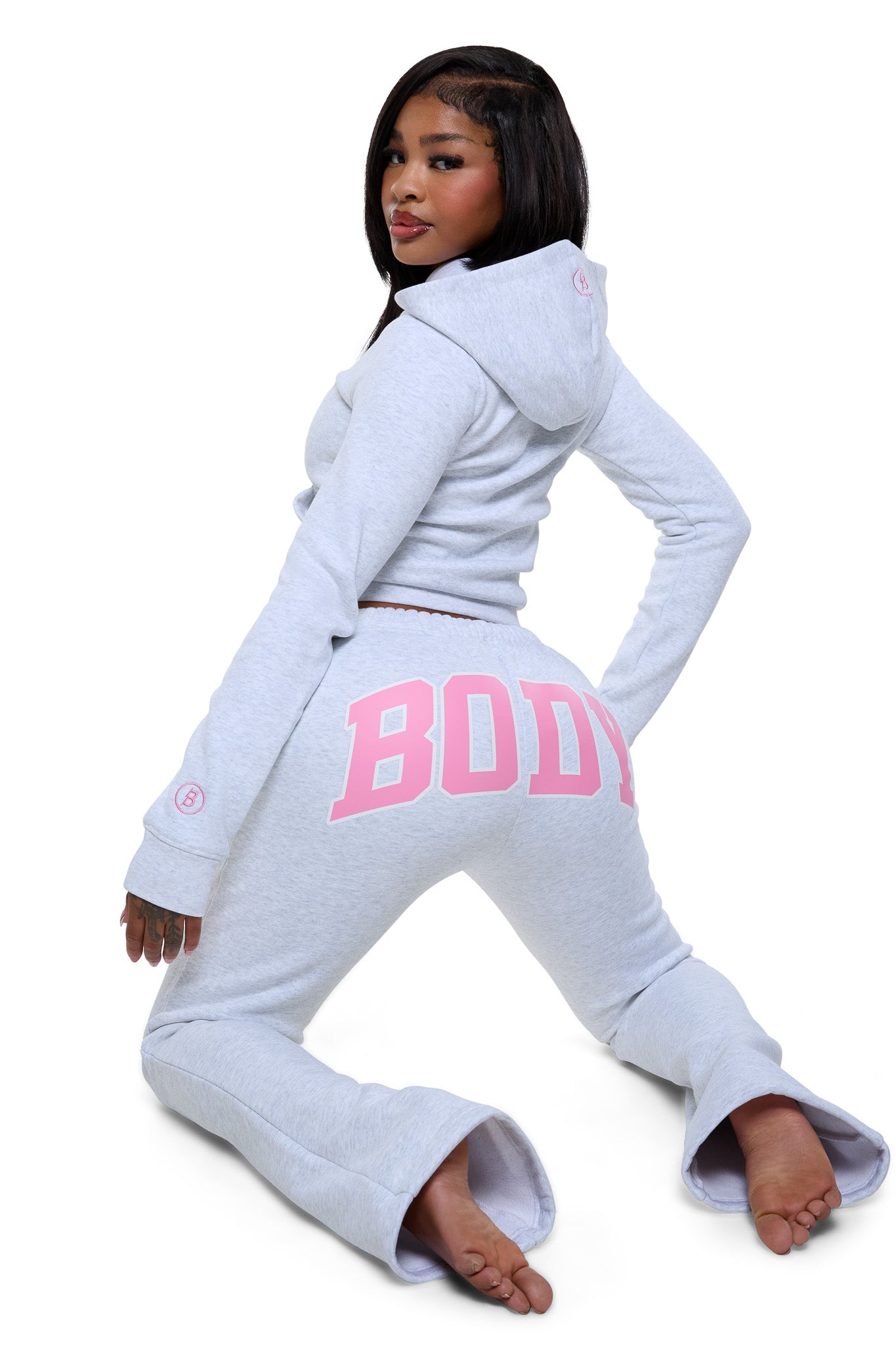 BACKSHOT HOODIE 2.0 (HEATHER GREY/PINK)