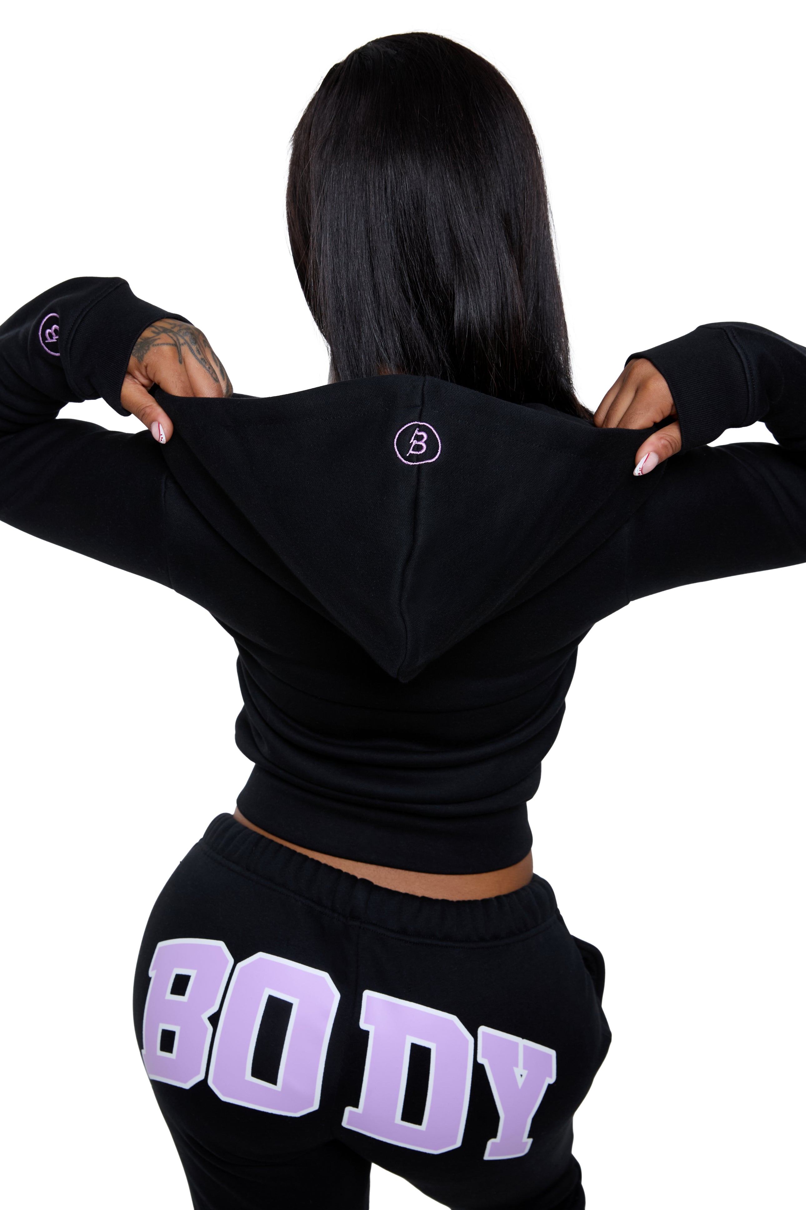 BACKSHOT HOODIE 2.0 (BLACK/PURPLE)