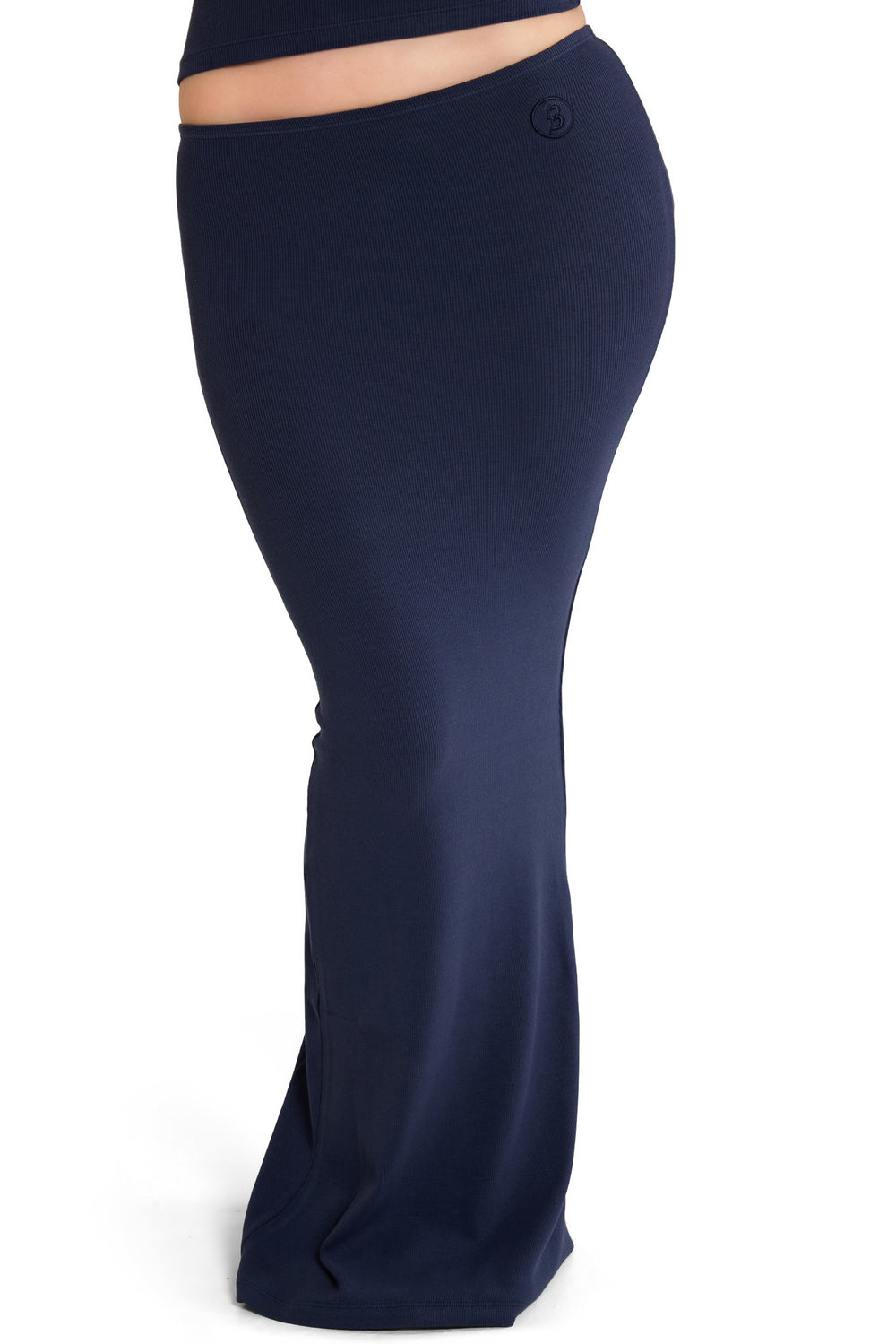 RIBBED MAXI SKIRT ESSENTIAL (NAVY)