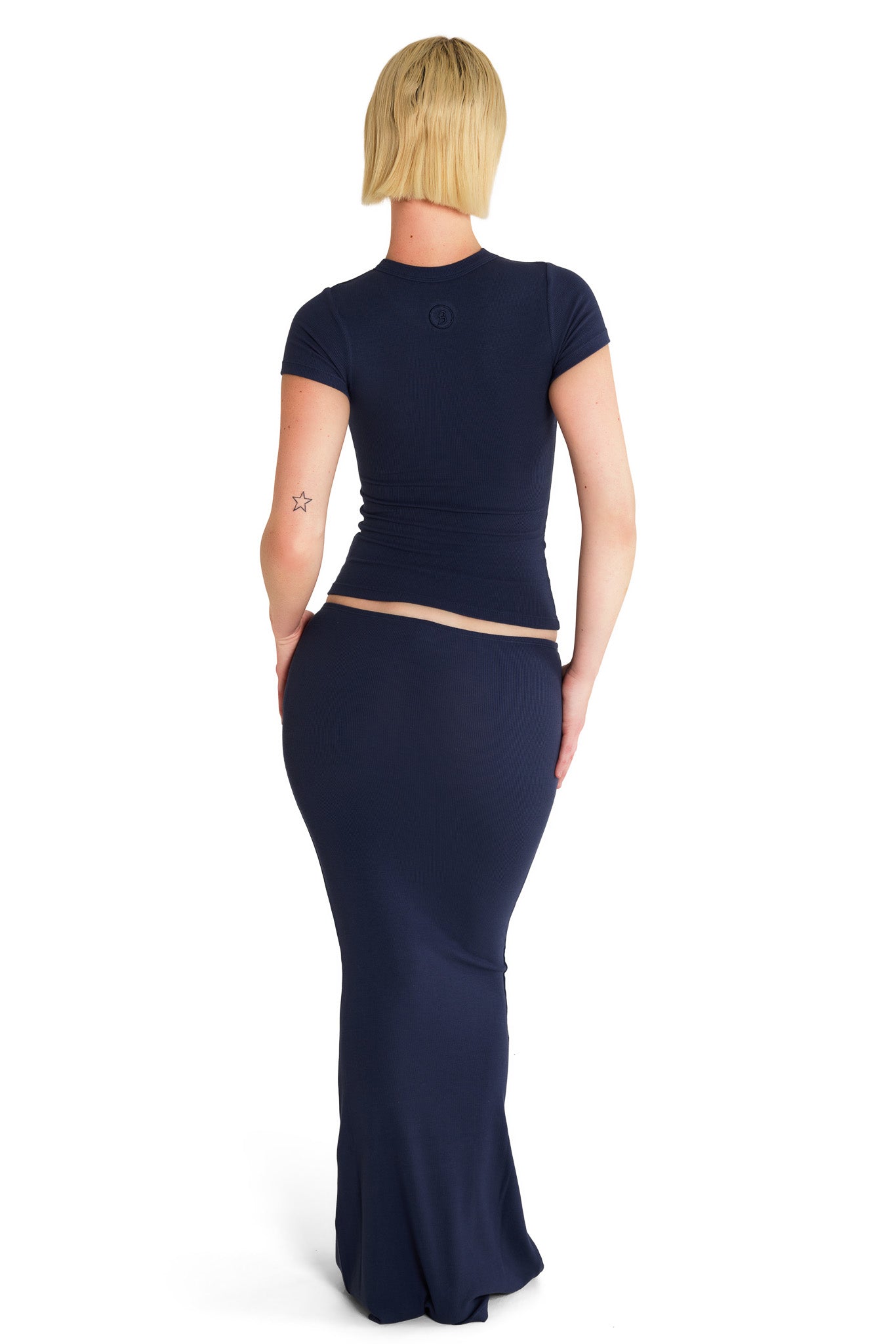 RIBBED MAXI SKIRT ESSENTIAL (NAVY)