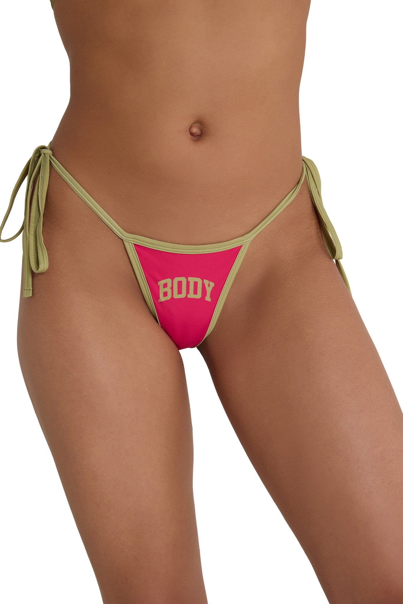 BACKSHOT BIKINI BOTTOM (PINK/OLIVE)