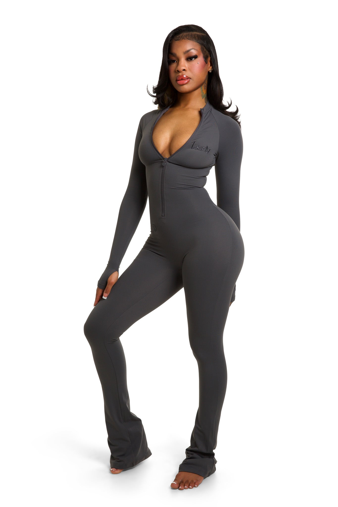 BASICS JUMPSUIT (CHARCOAL)