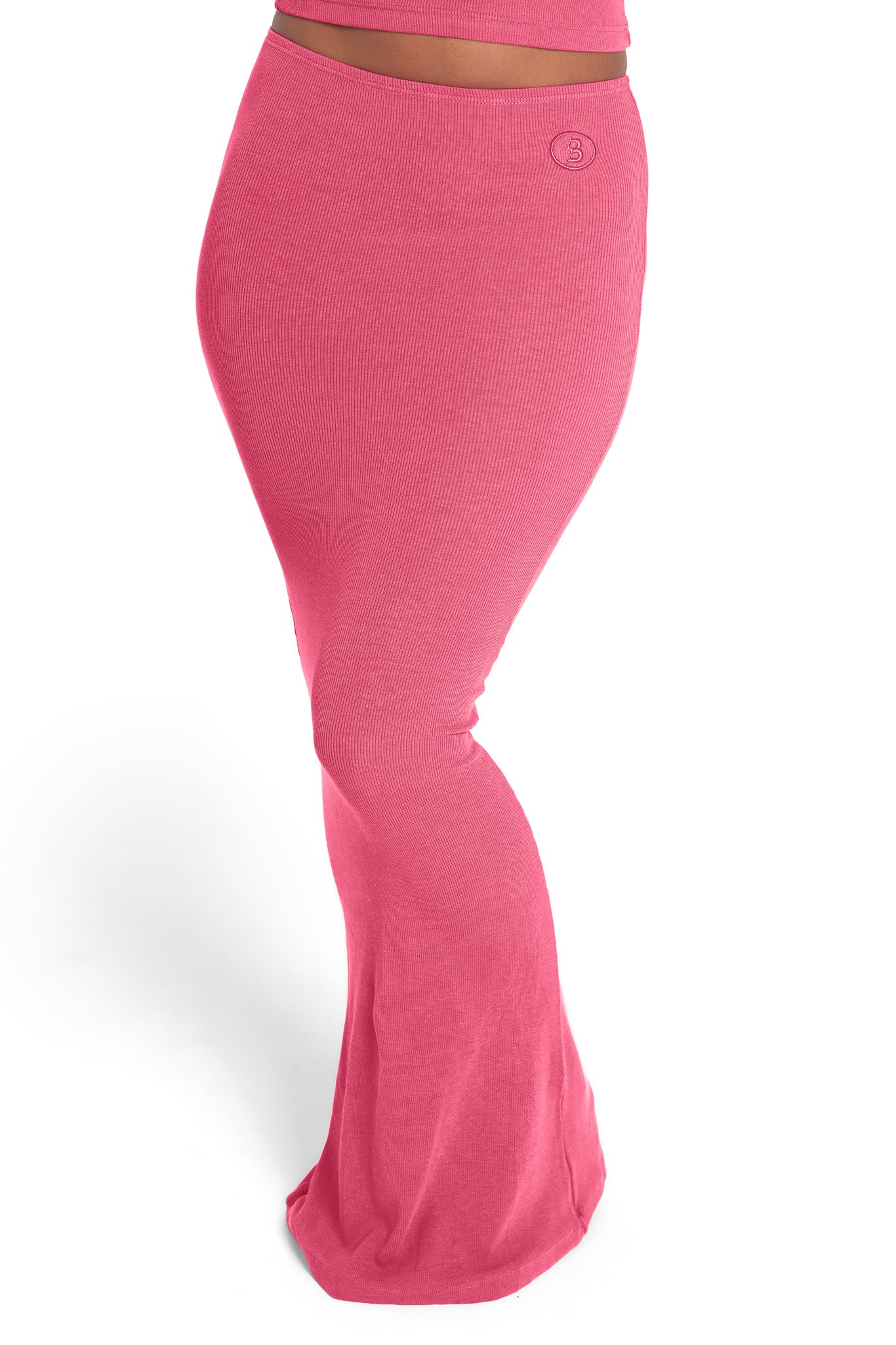 RIBBED MAXI SKIRT ESSENTIAL (STRAWBERRY)