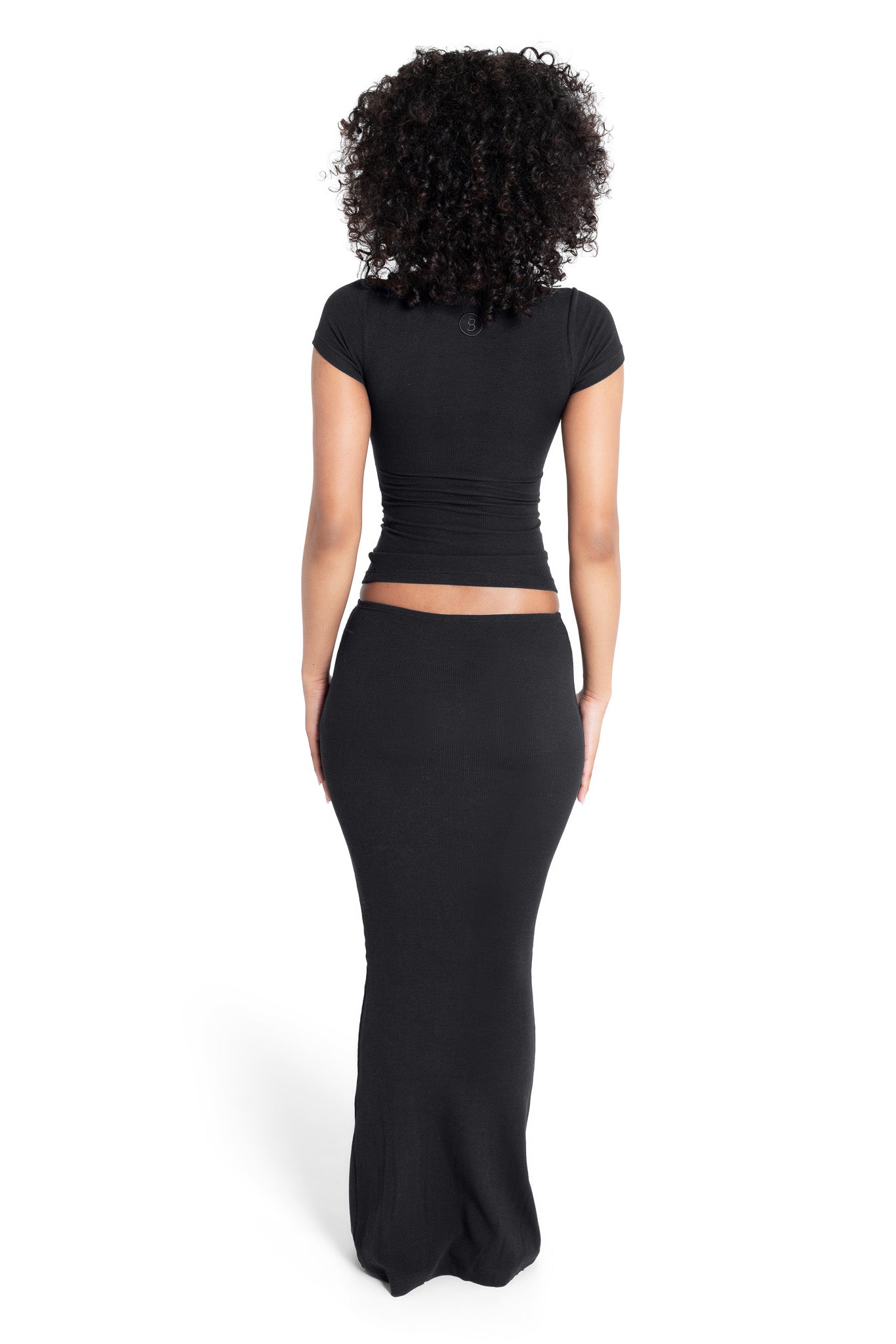 RIBBED MAXI SKIRT ESSENTIAL (BLACKBERRY) — Body by Raven Tracy