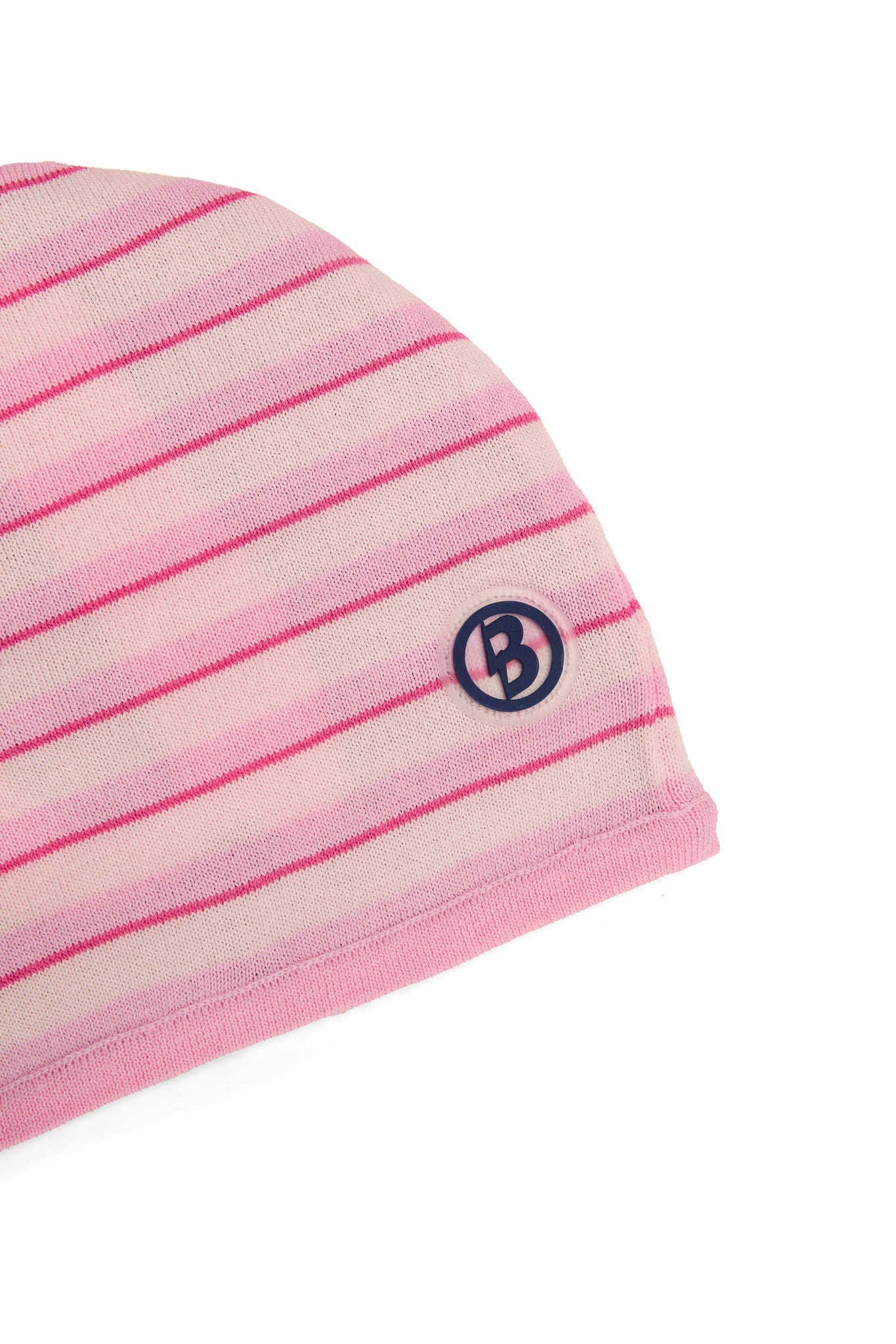 STRIPED KNIT BEANIE (PINK/NAVY)