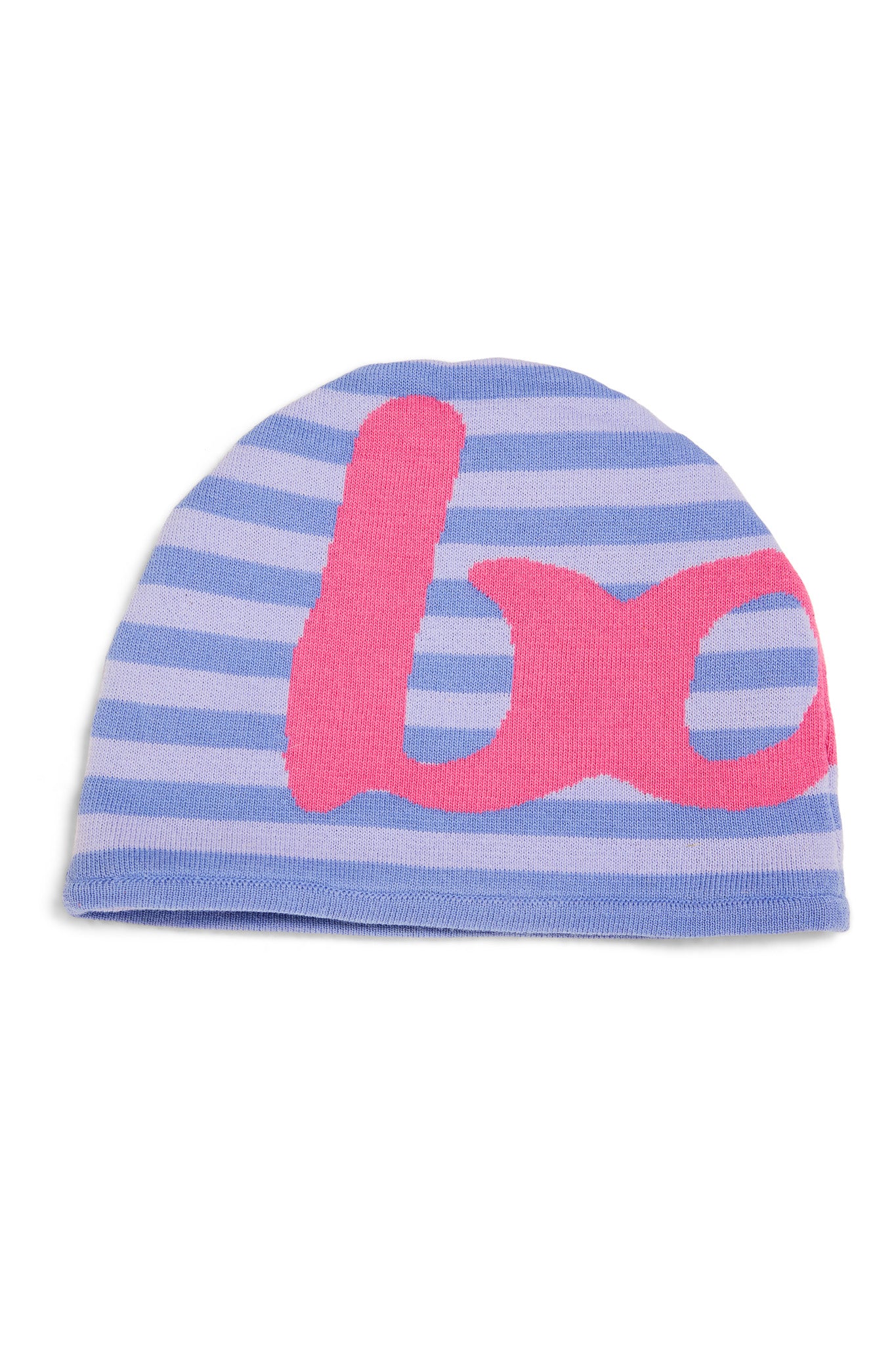 STRIPED KNIT BEANIE (LAVENDER/PINK)