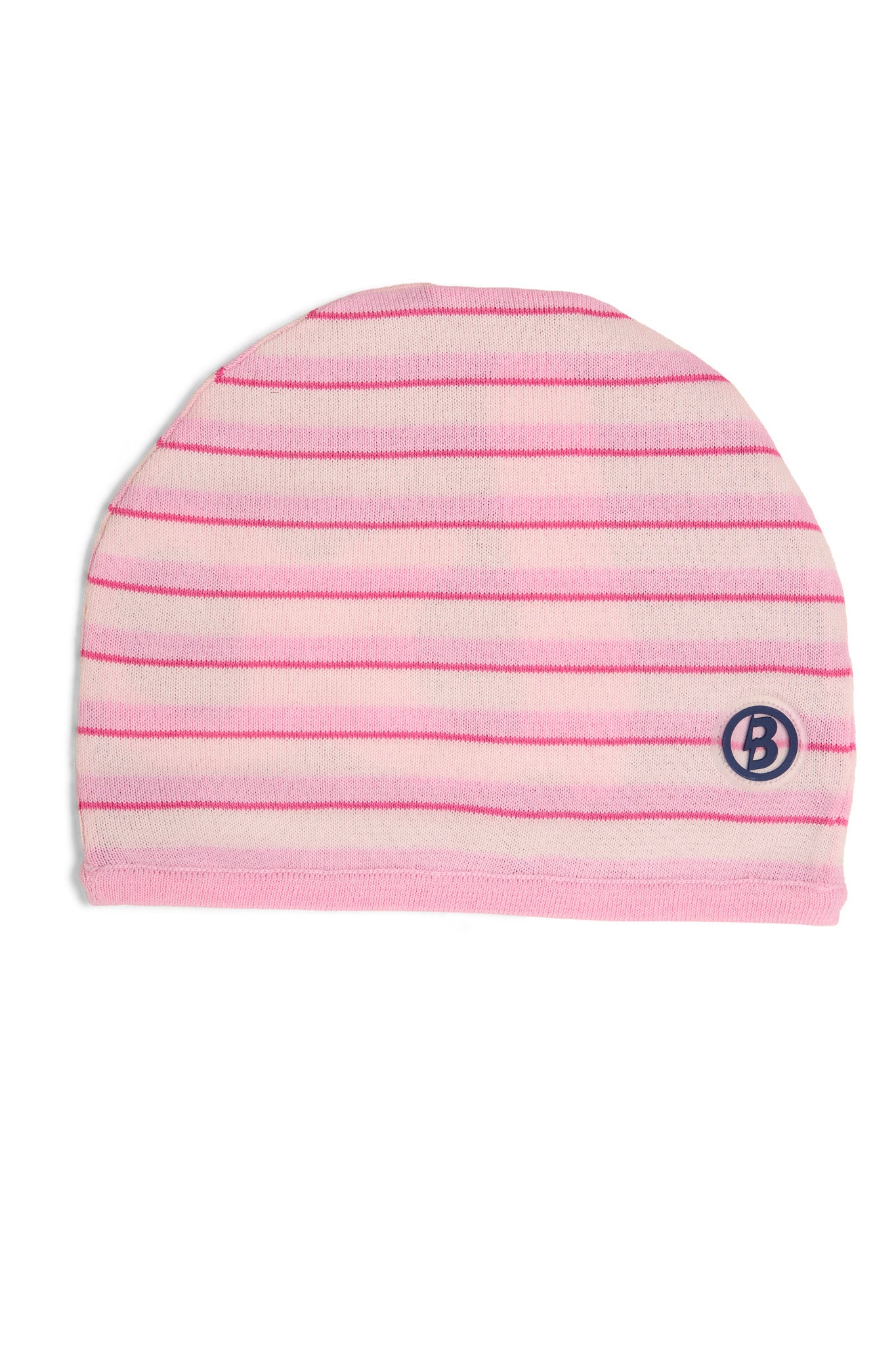 STRIPED KNIT BEANIE (PINK/NAVY)