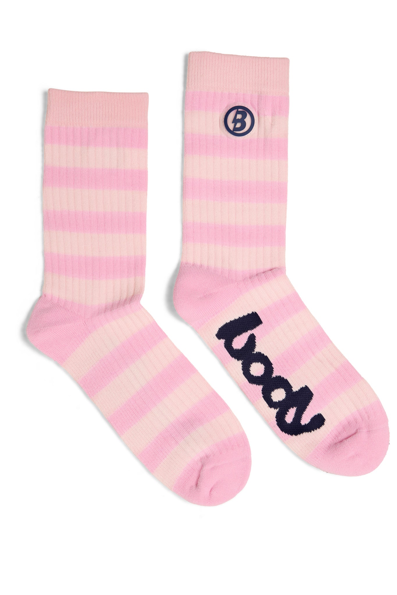 STRIPED KNIT SOCKS (PINK/NAVY)