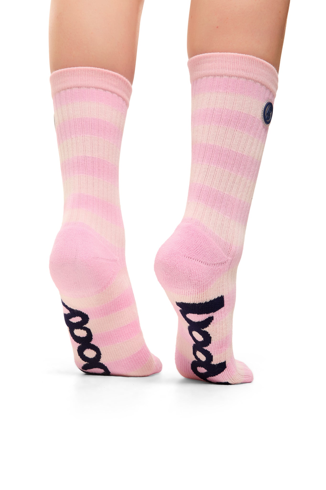 STRIPED KNIT SOCKS (PINK/NAVY)