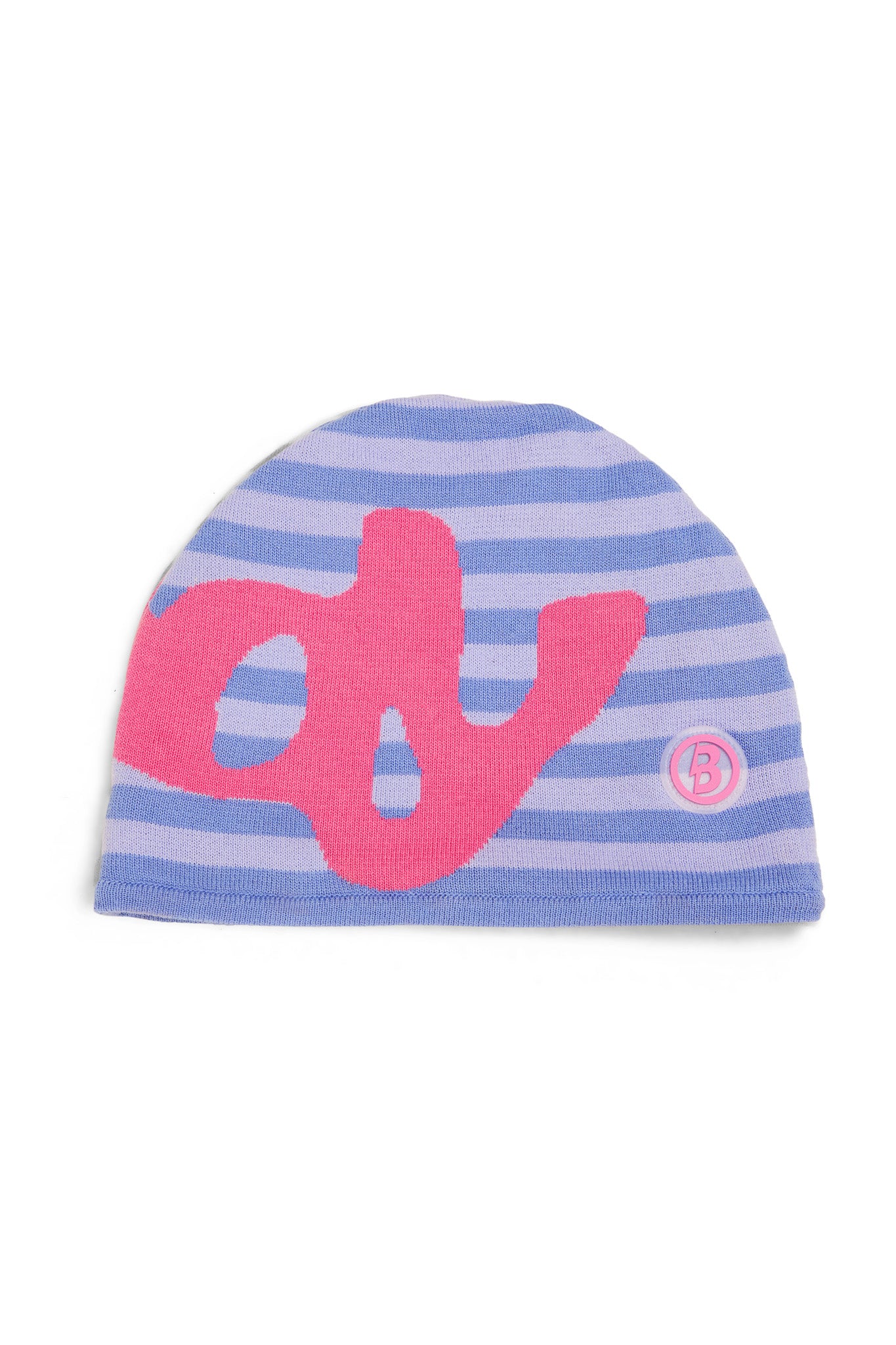 STRIPED KNIT BEANIE (LAVENDER/PINK)