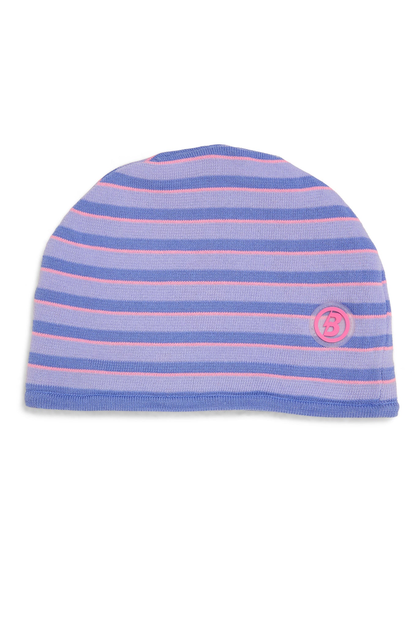 STRIPED KNIT BEANIE (LAVENDER/PINK)