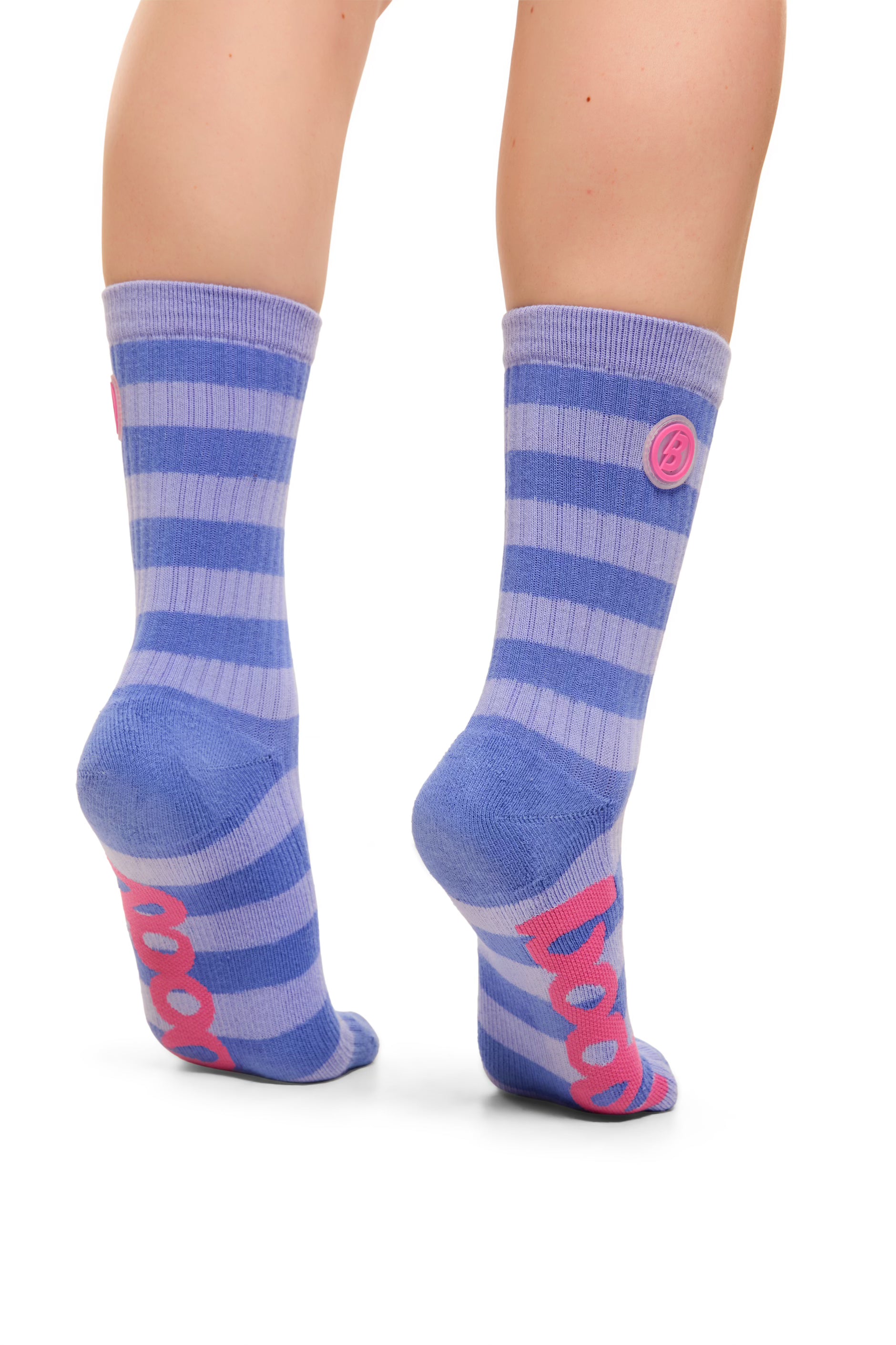 STRIPED KNIT SOCKS (LAVENDER/PINK)