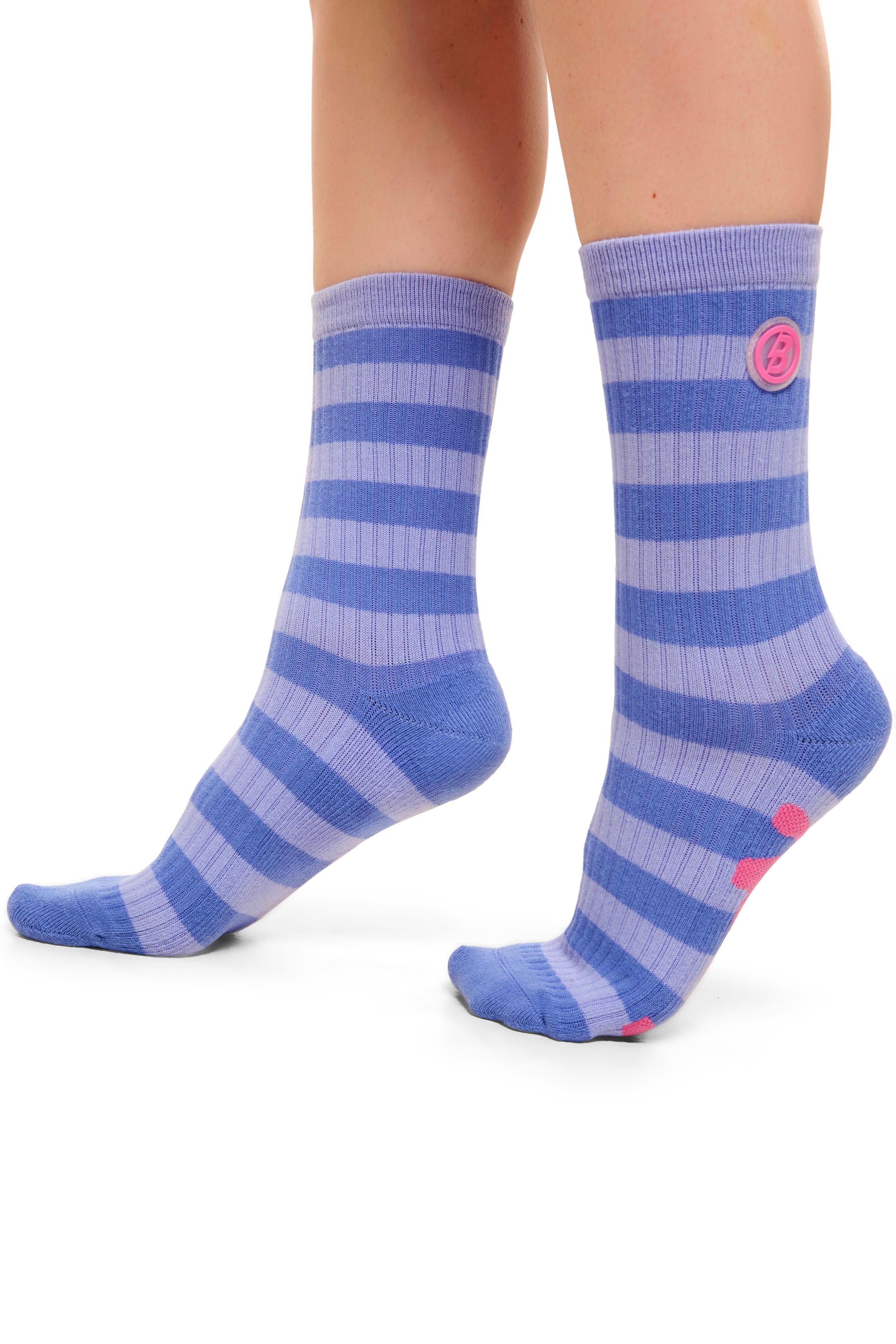 STRIPED KNIT SOCKS (LAVENDER/PINK)