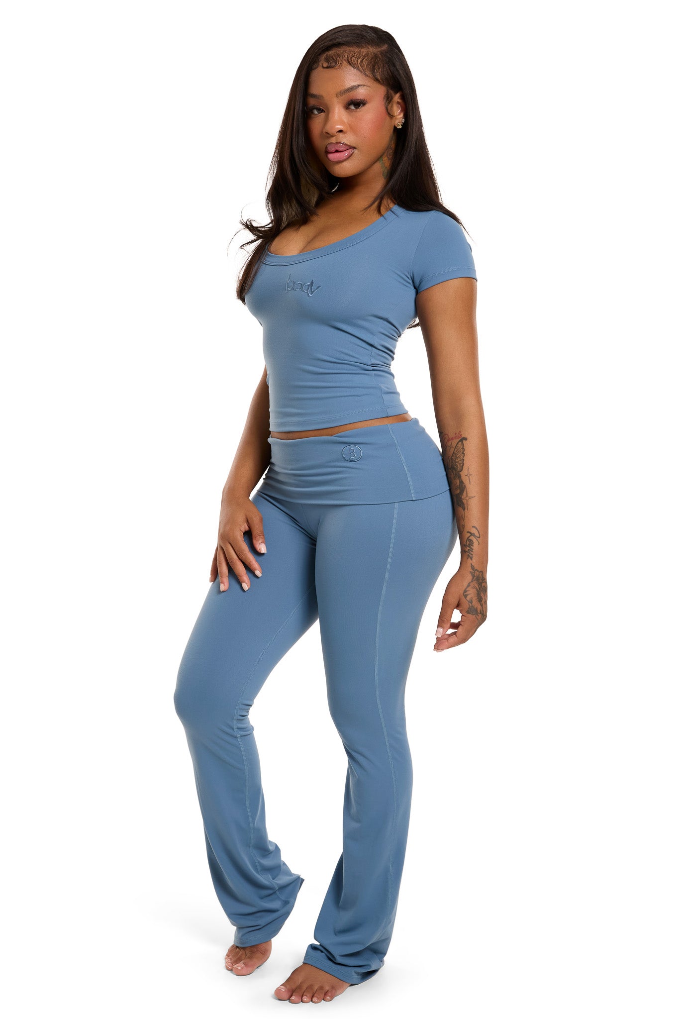 YOGA FULL LENGTH TOP (DENIM BLUE)