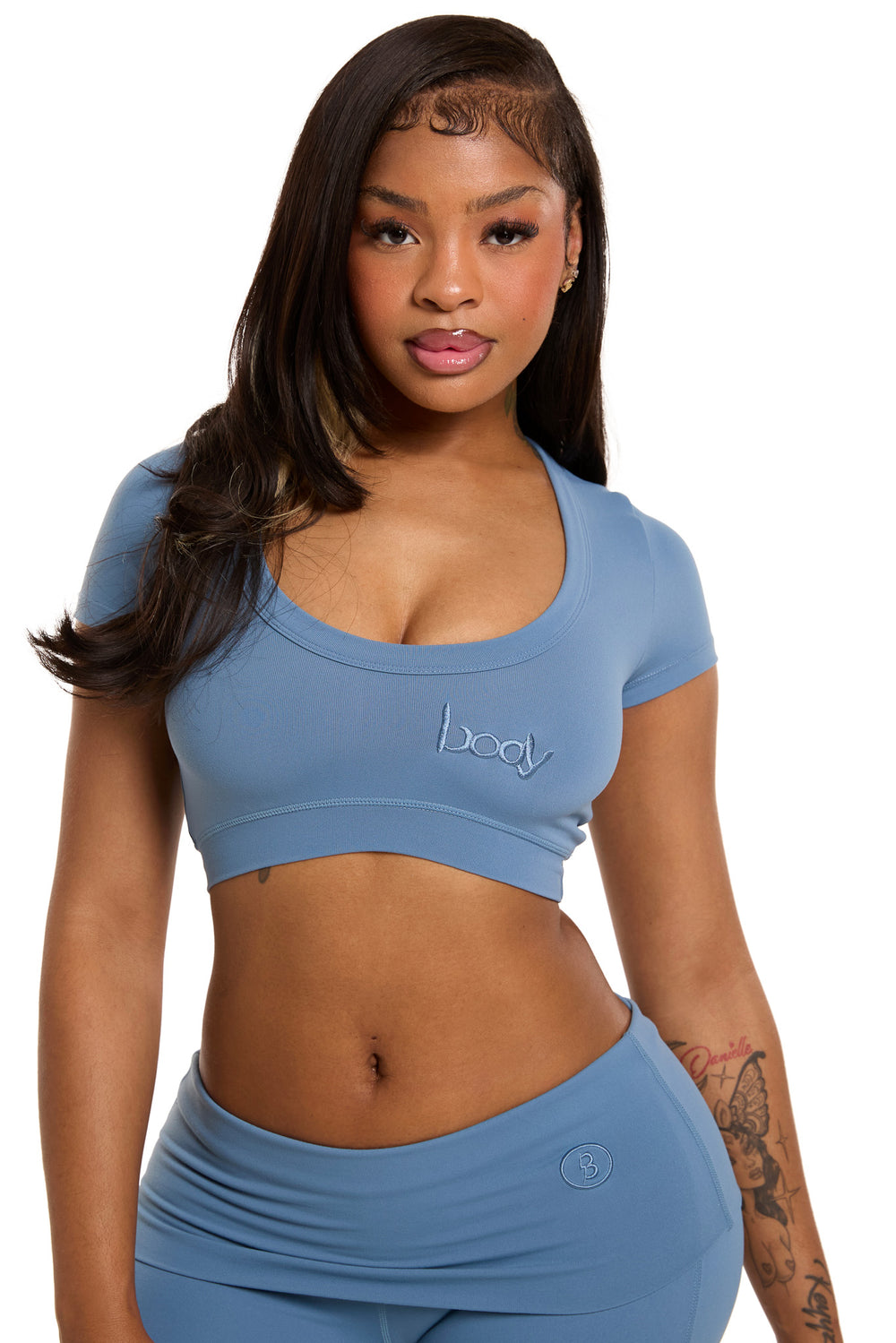 YOGA CROP TOP (DENIM BLUE)