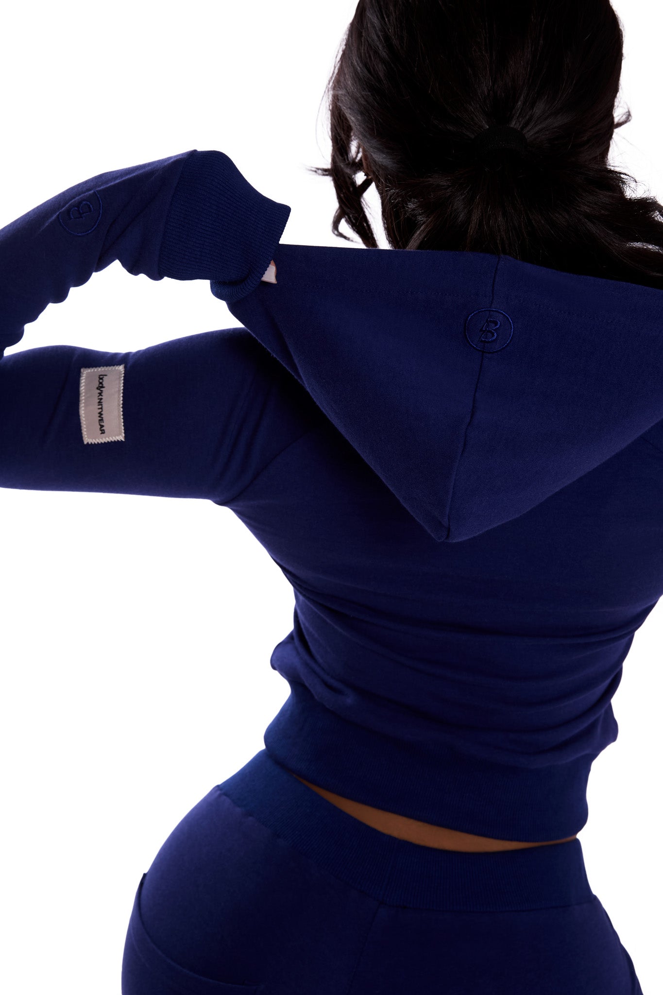BODY KNITWEAR ZIP HOODIE (NAVY) — Body by Raven Tracy