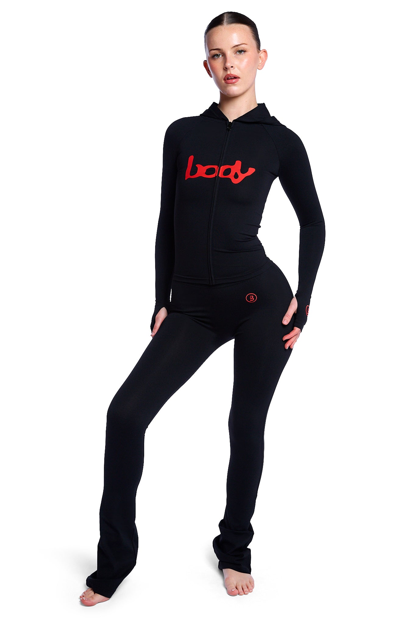 BASICS ULTRA LOW-RISE LEGGINGS 2.0 (BLACK/RED)