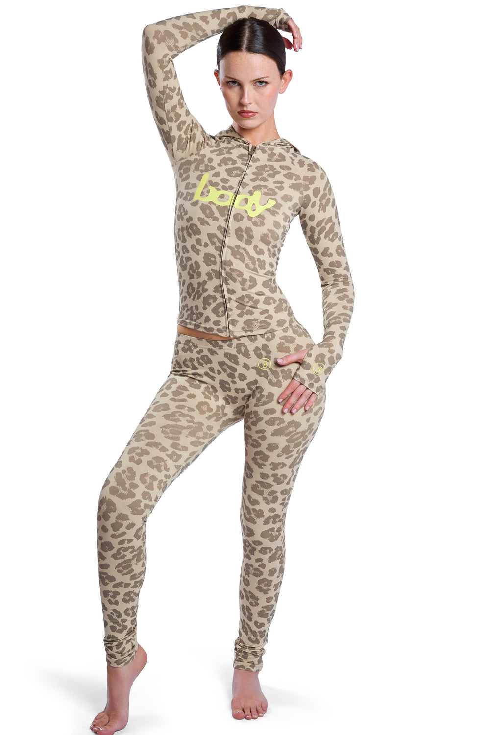 BASICS HOODIE 2.0 (IVORY LEOPARD/YELLOW)