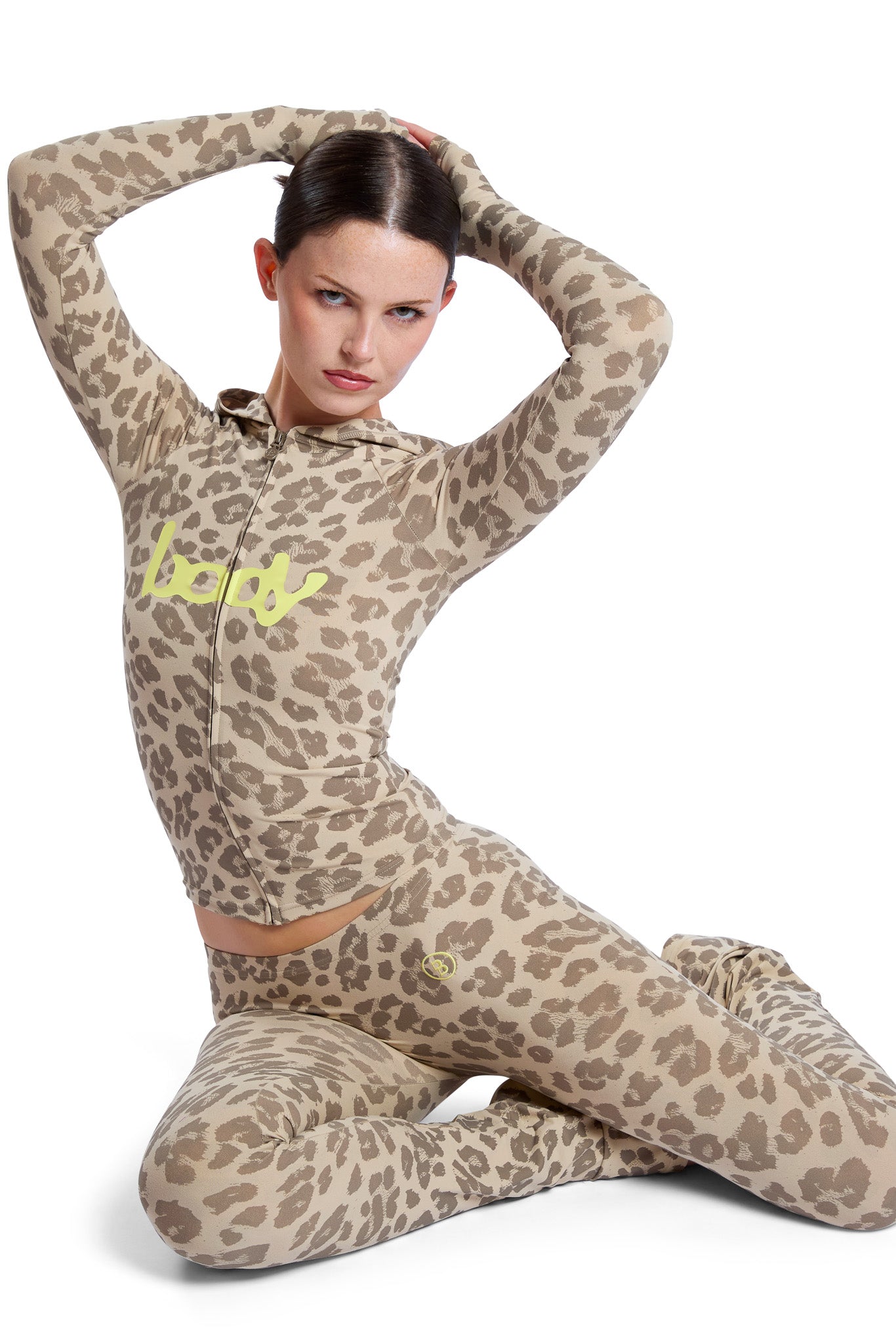BASICS ULTRA LOW-RISE LEGGINGS 2.0 (IVORY LEOPARD/YELLOW)