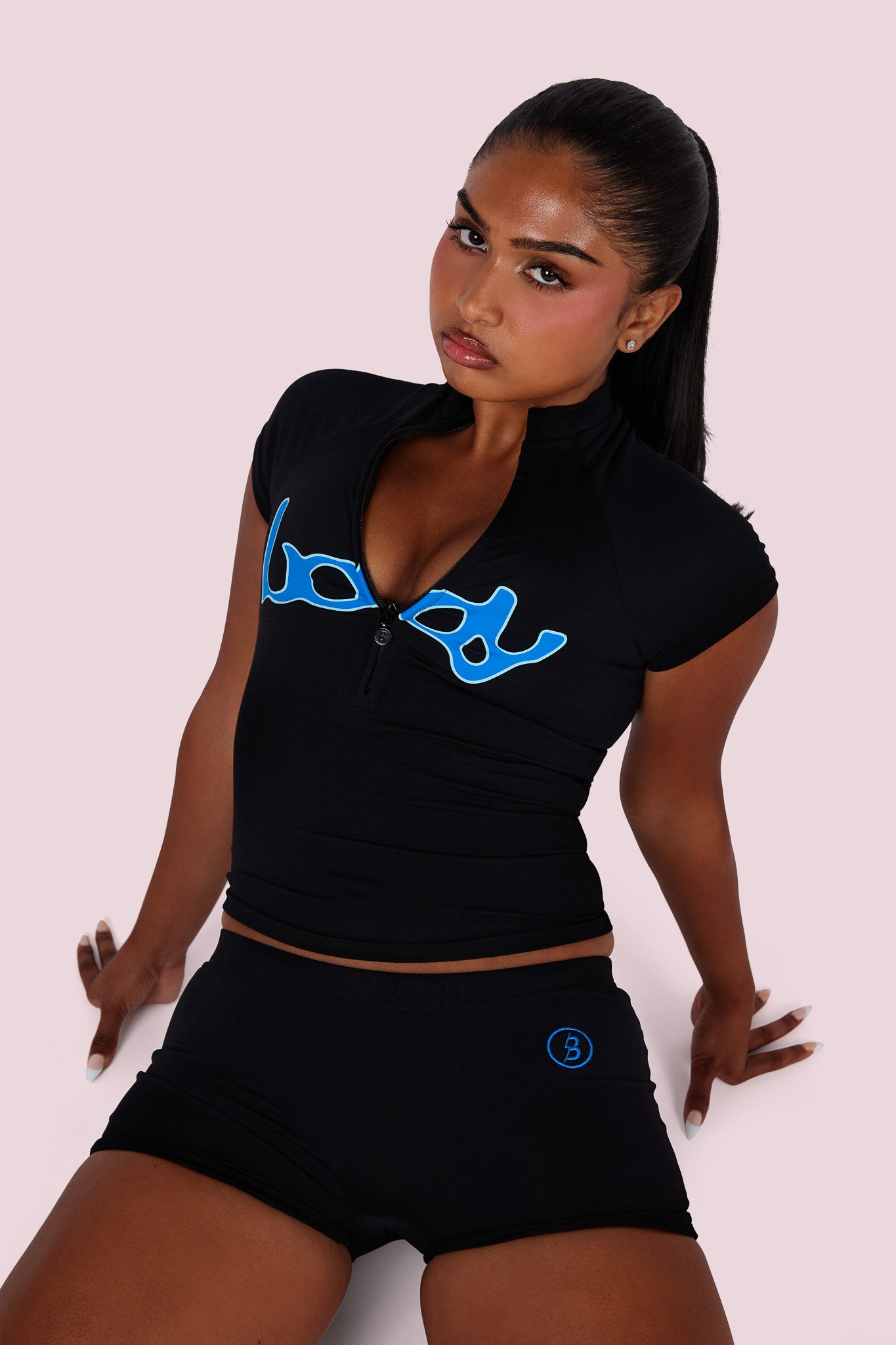BODY BASICS 2.0 SHORTS (BLACK/CERULEAN BLUE)