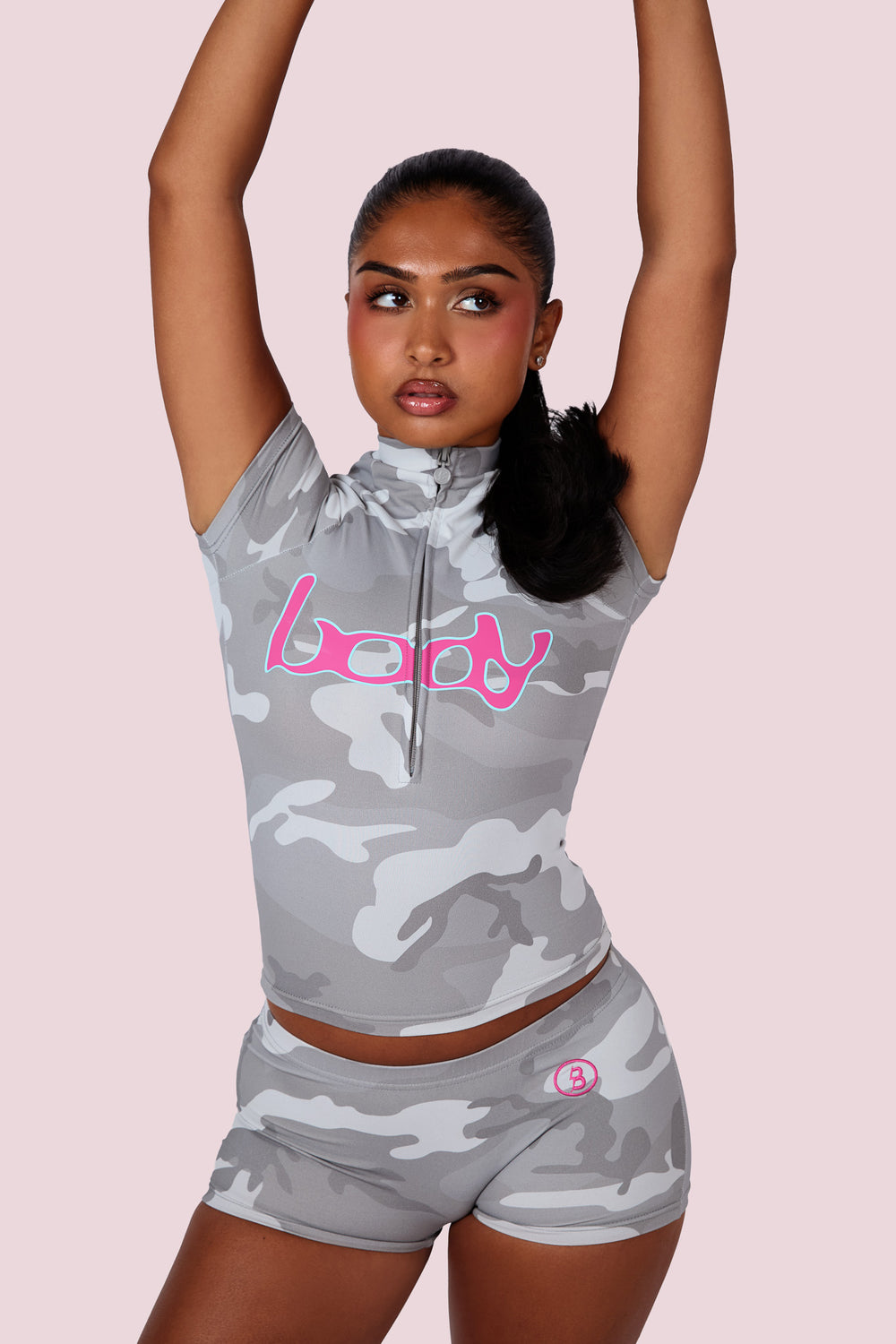 BODY BASICS 2.0 SHORTS (SNOW CAMO/NEON PINK)