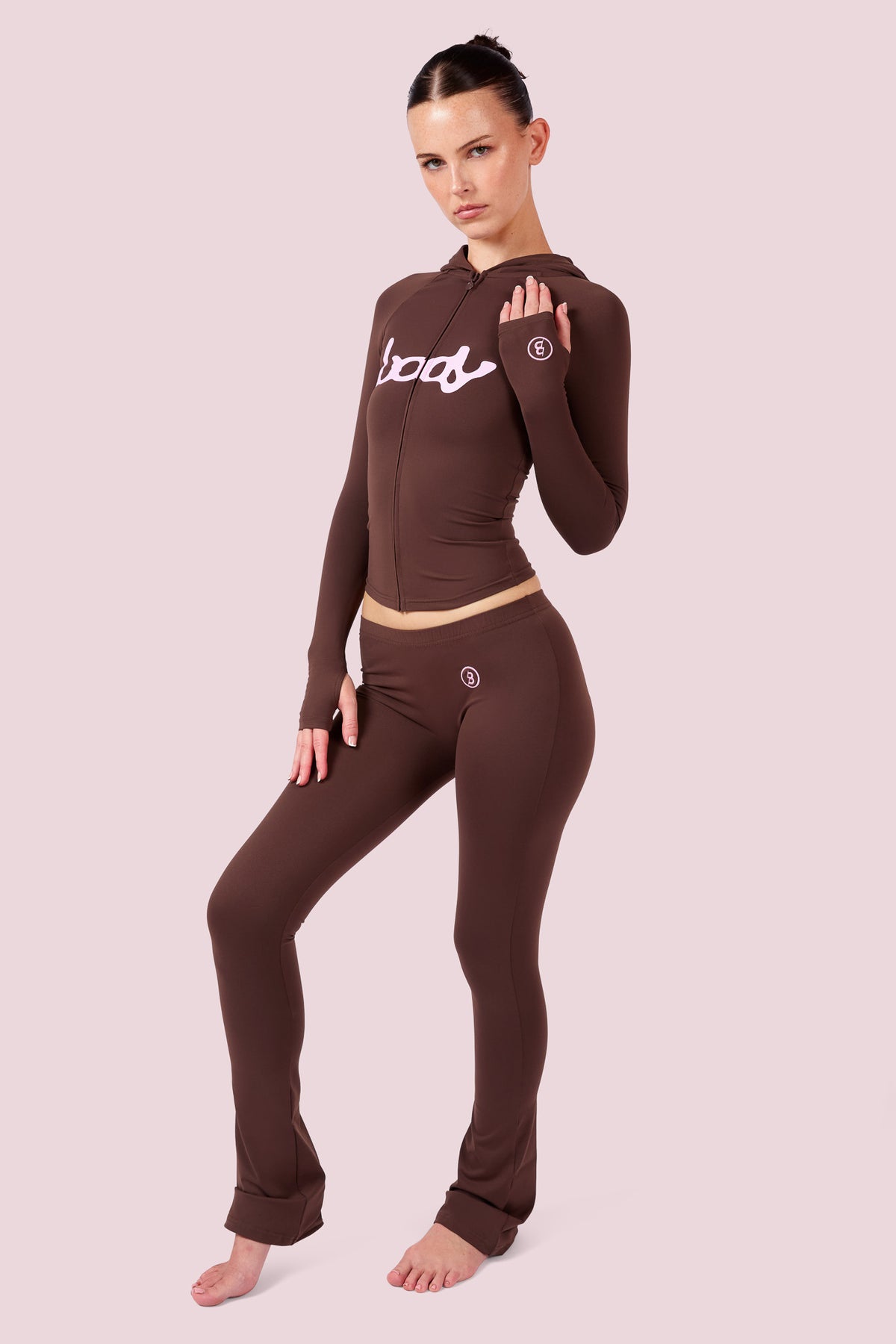 BODY BASICS 2.0 ULTRA LOW-RISE LEGGINGS (BROWN/PINK)