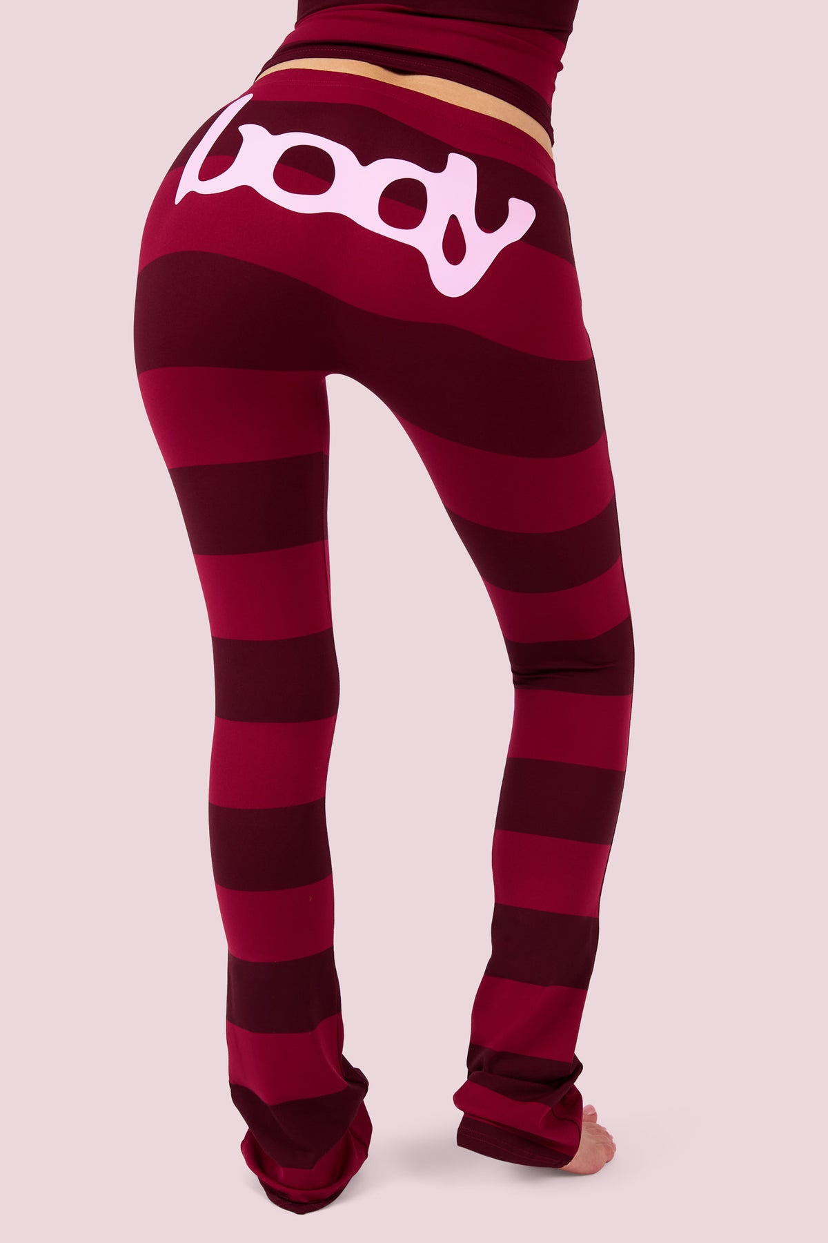 BODY BASICS 2.0 ULTRA LOW-RISE LEGGINGS (BURGUNDY ROSE STRIPE)