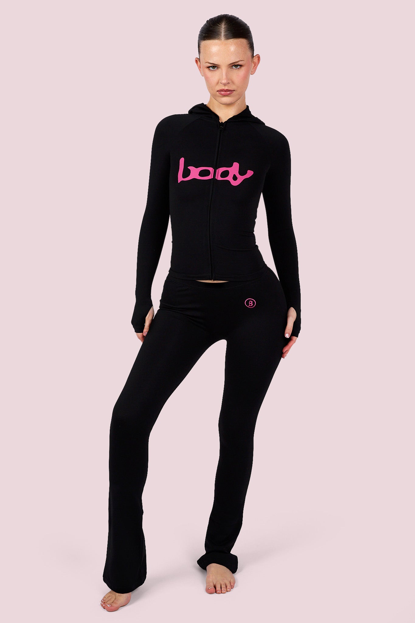 BASICS HOODIE 2.0 (BLACK/MAGENTA)